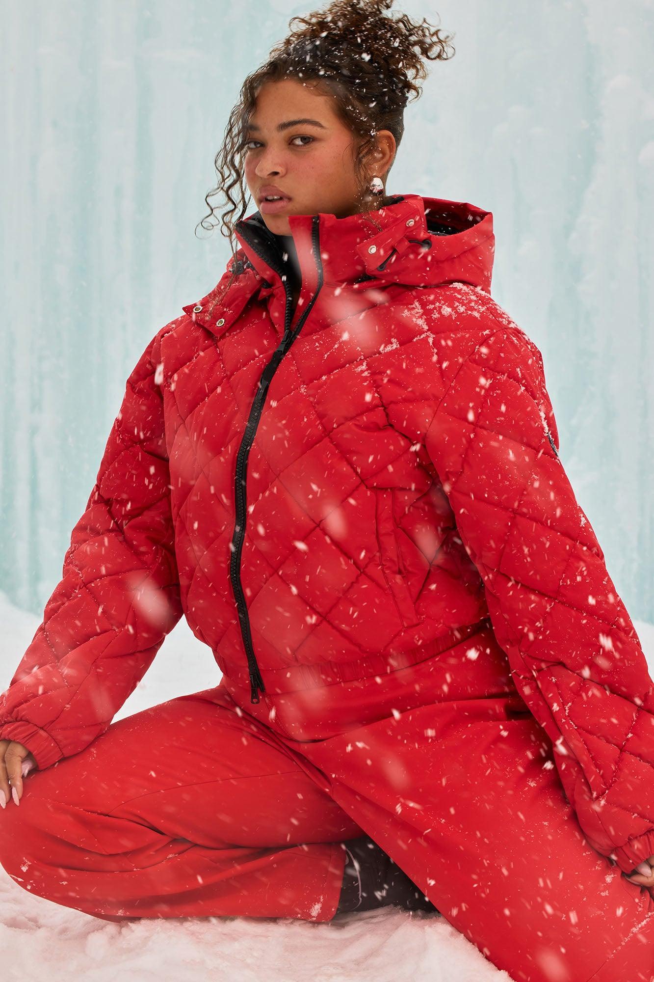 Snow Days Quilted Puffer Jacket - Red Product Image
