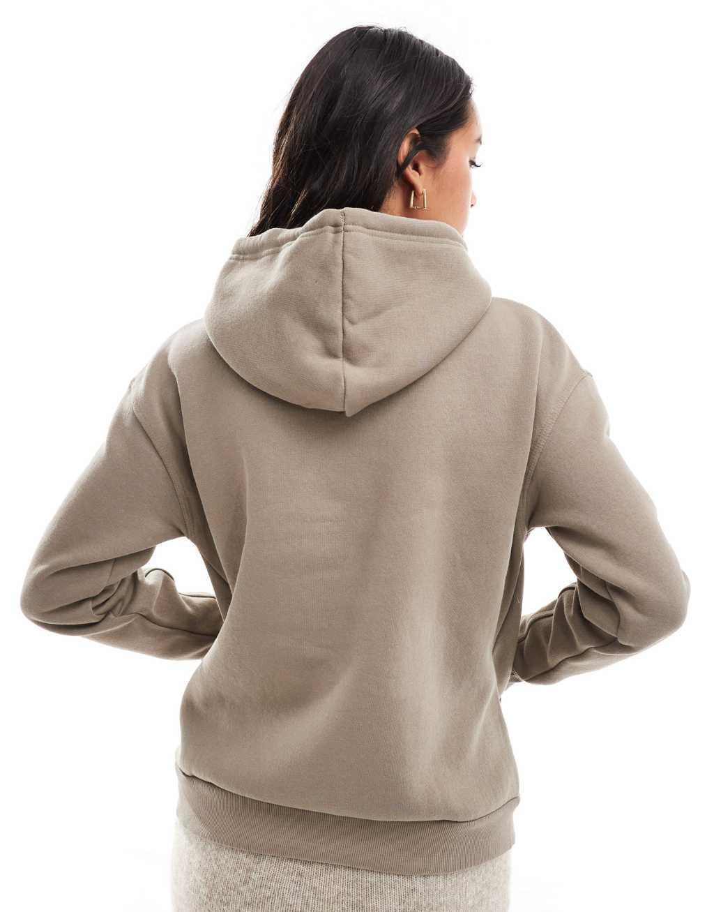 Pull&Bear oversized hoodie in taupe brown Product Image