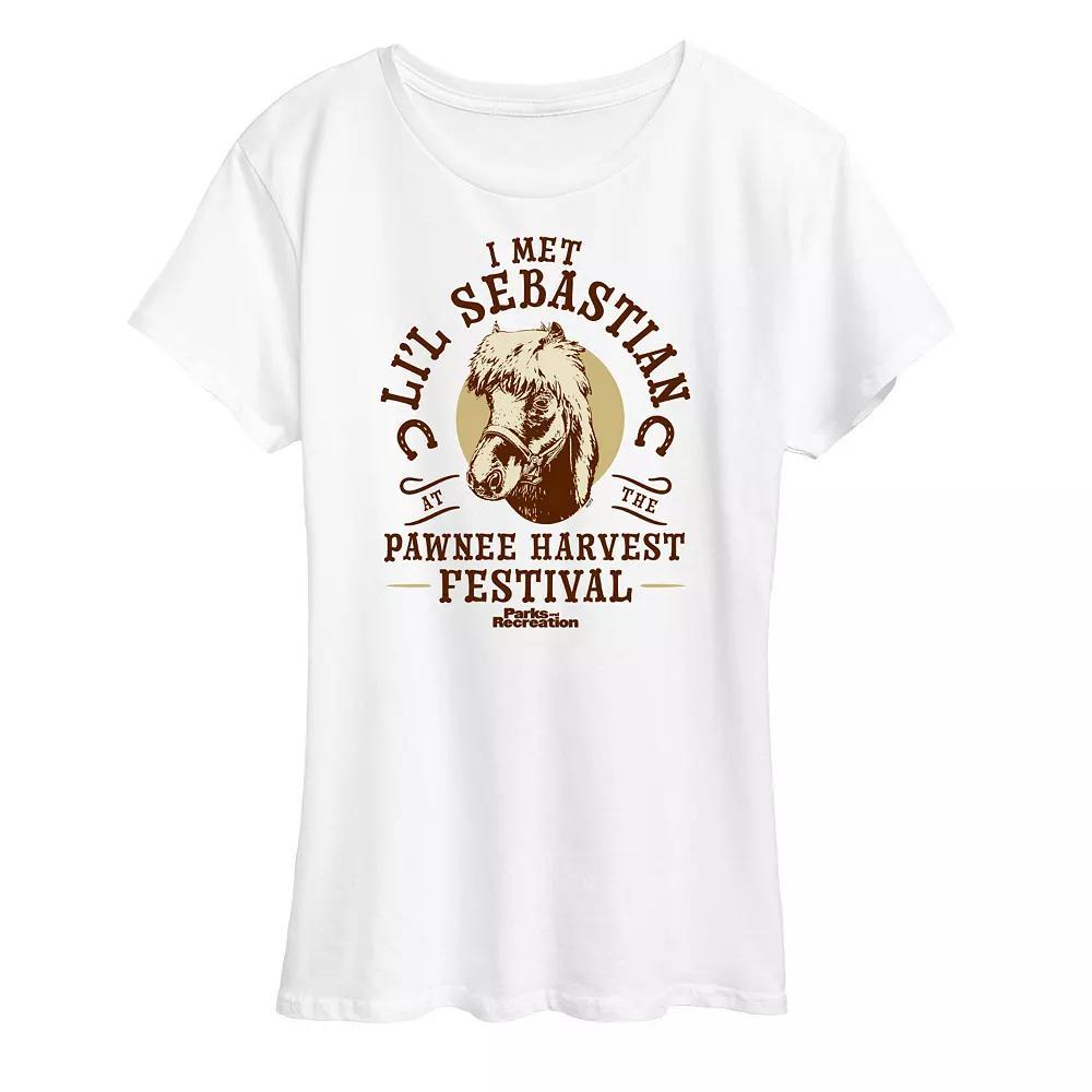 Women's Parks & Rec Lil Sebastian Graphic Tee, Girl's, Size: XL, White Product Image