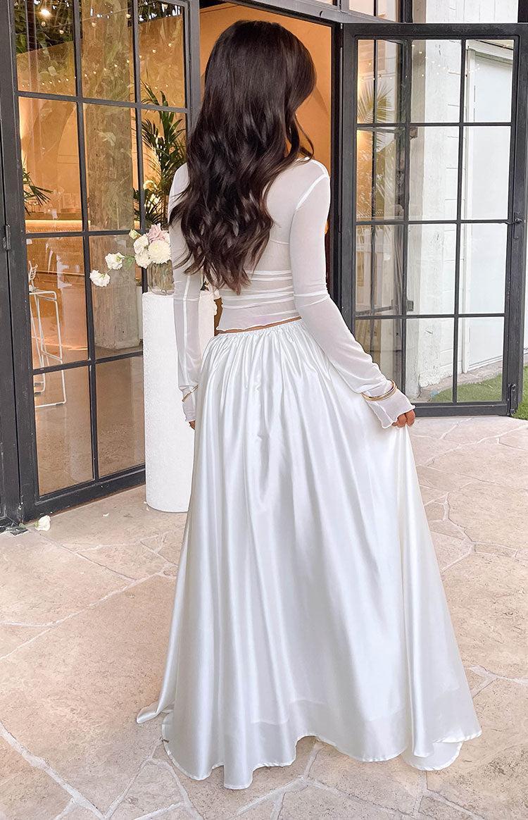 Clementine White Maxi Skirt Product Image