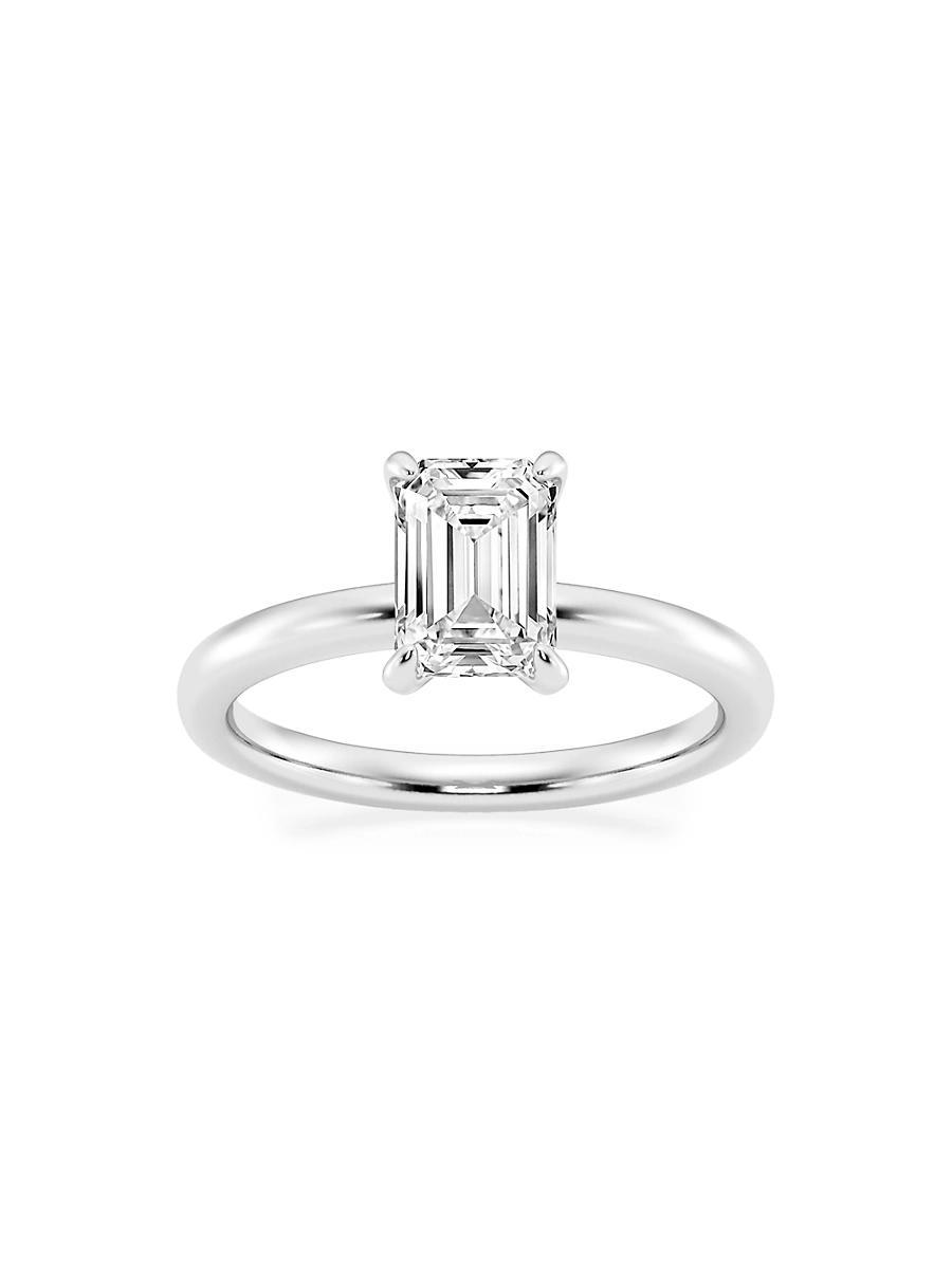 Womens Platinum & Emerald-Cut Lab-Grown Diamond Solitaire Ring/0.50-5.00 TCW Product Image