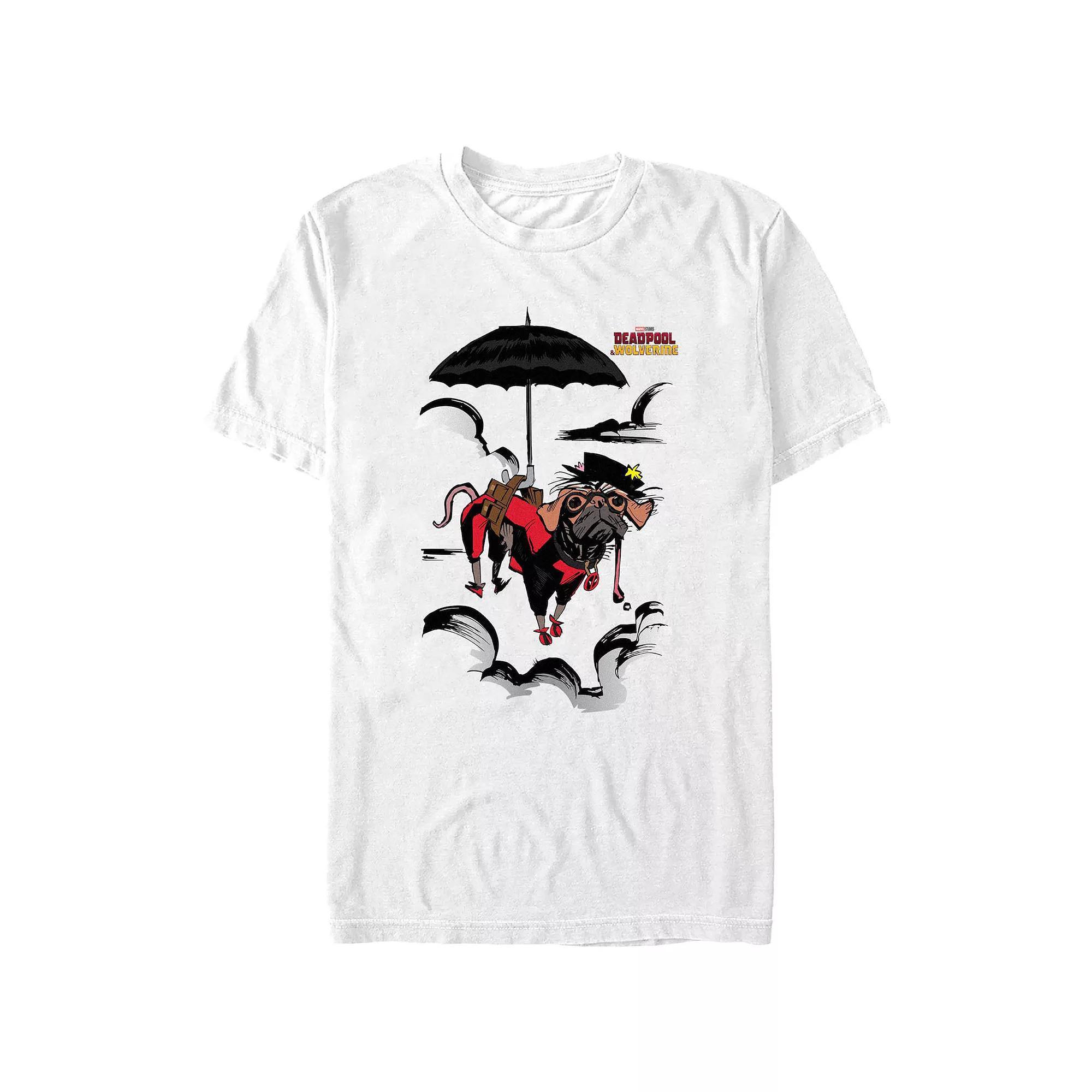 Men's Deadpool And Wolverine Dogpool Mary Poppins Clouds Graphic Tee,  Product Image