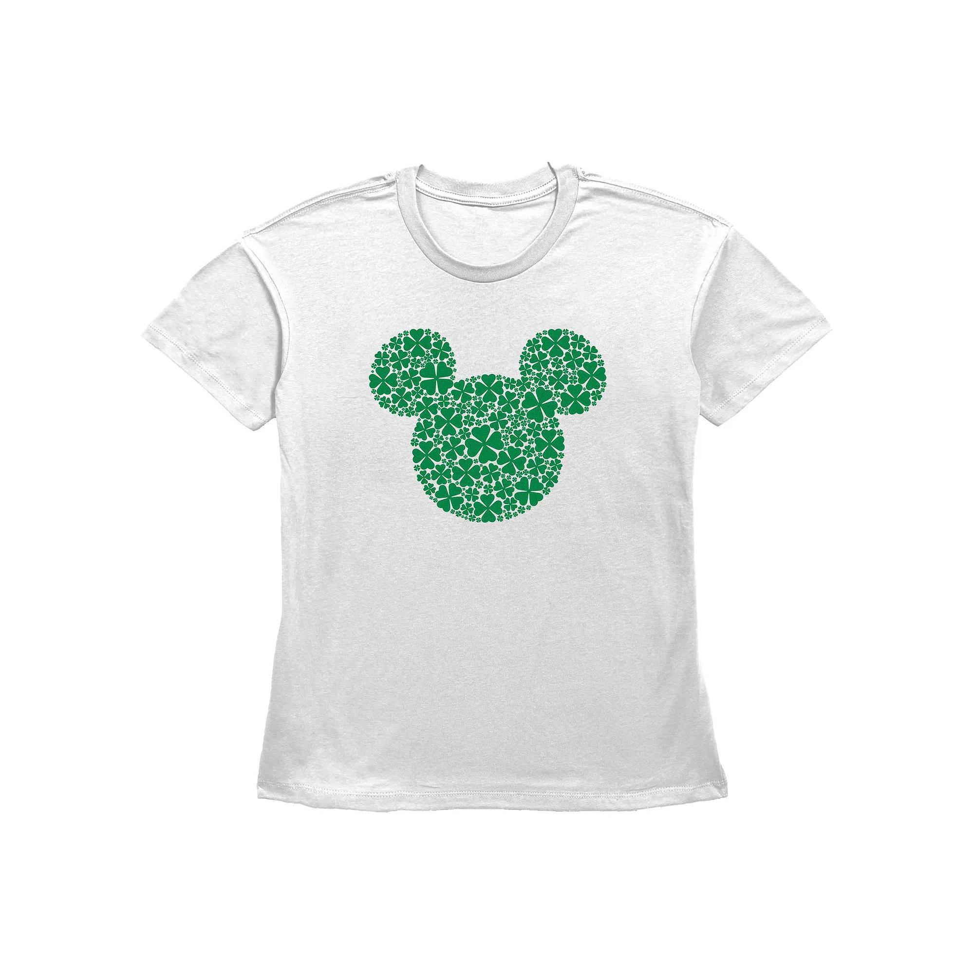 Disney's Mickey Mouse Shamrock Print Head Women's Graphic Tee,  Product Image