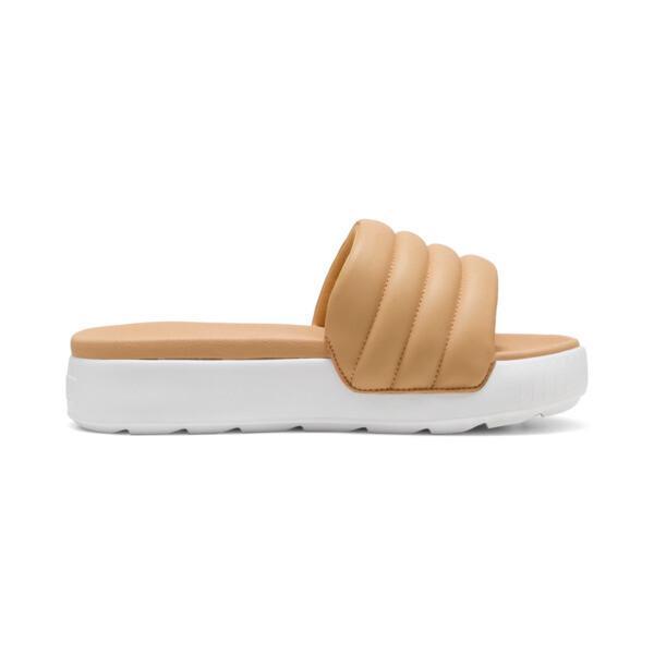 PUMA Karmen Puffy Women's Slides in Warm Beige/White Product Image