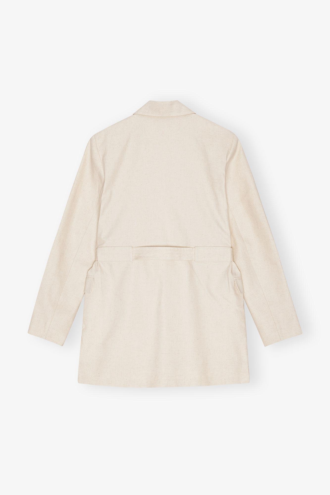 Ivory Cotton Melange Tailoring Blazer Product Image