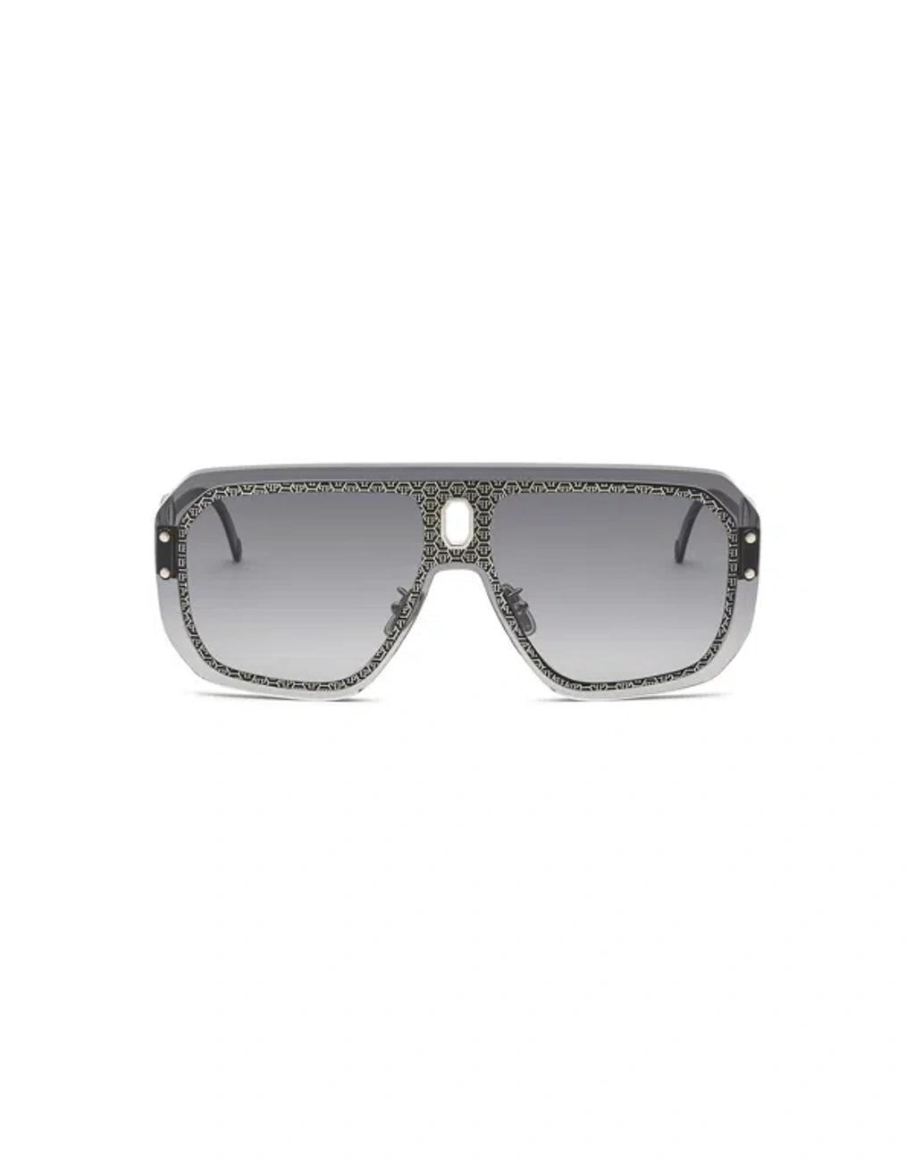 PHILIPP PLEIN Adventure Oversize-frame Sunglasses In Grey Product Image