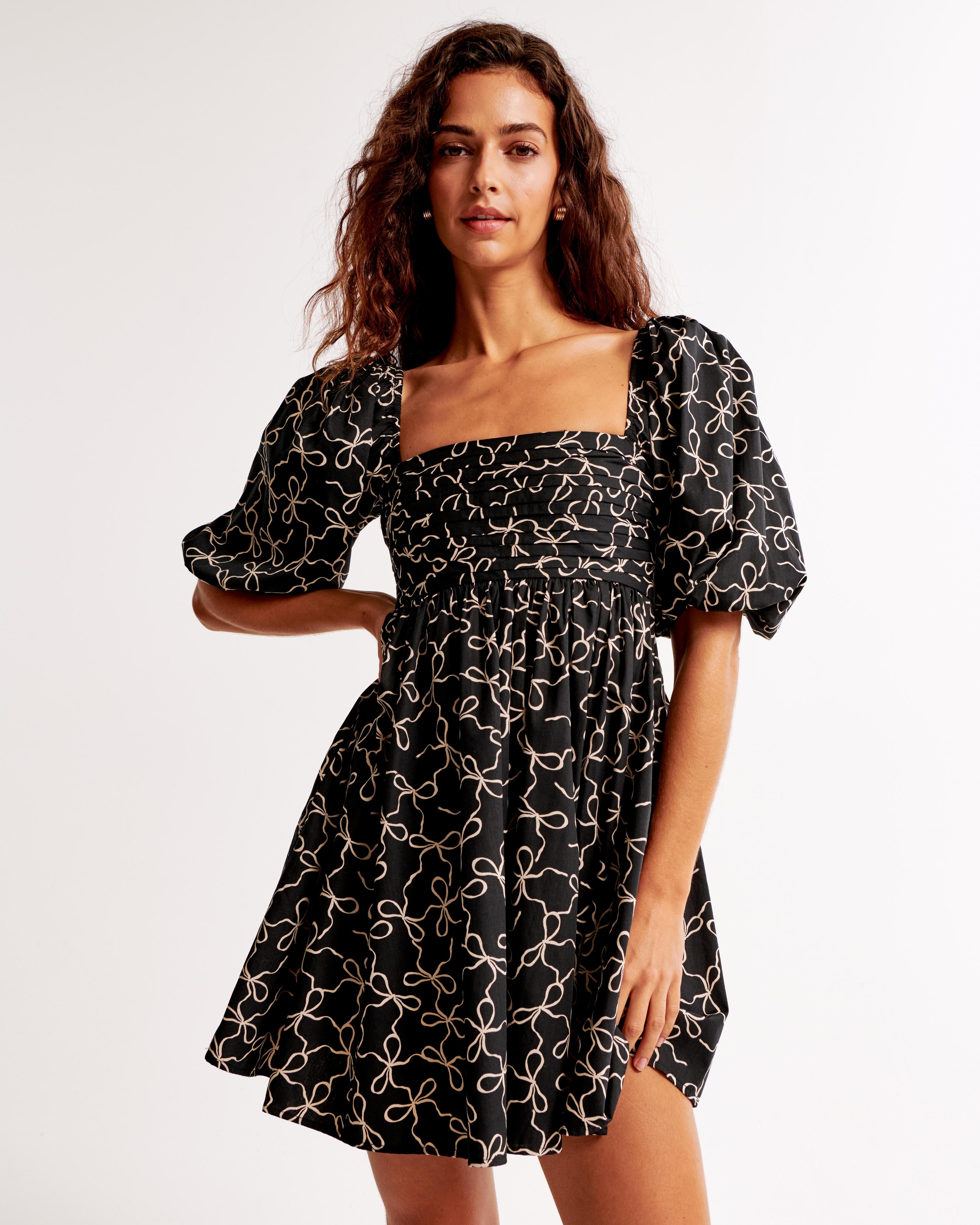 The A&F Emerson Poplin Puff Sleeve Mini Dress Product Image