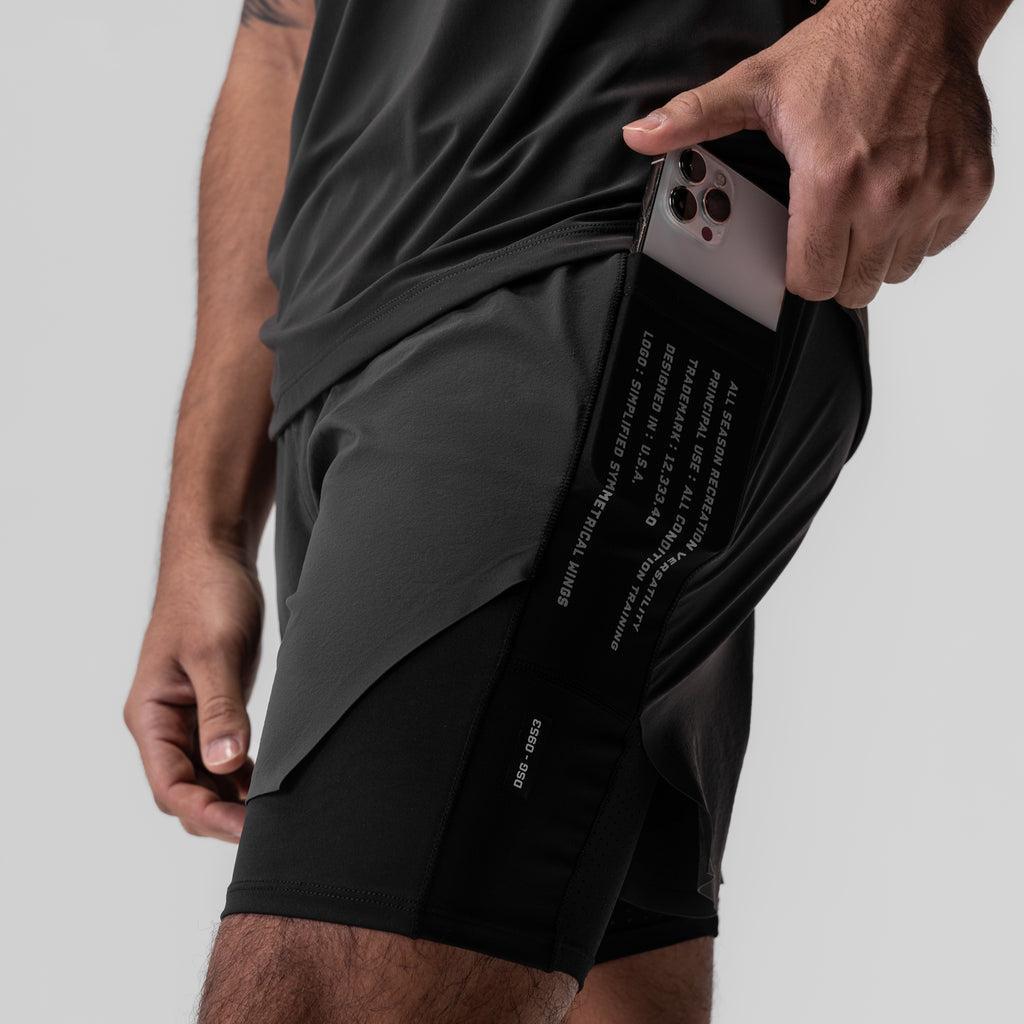 0953. Aerotex™ Hybrid Liner Short - Space Grey/Black Male Product Image