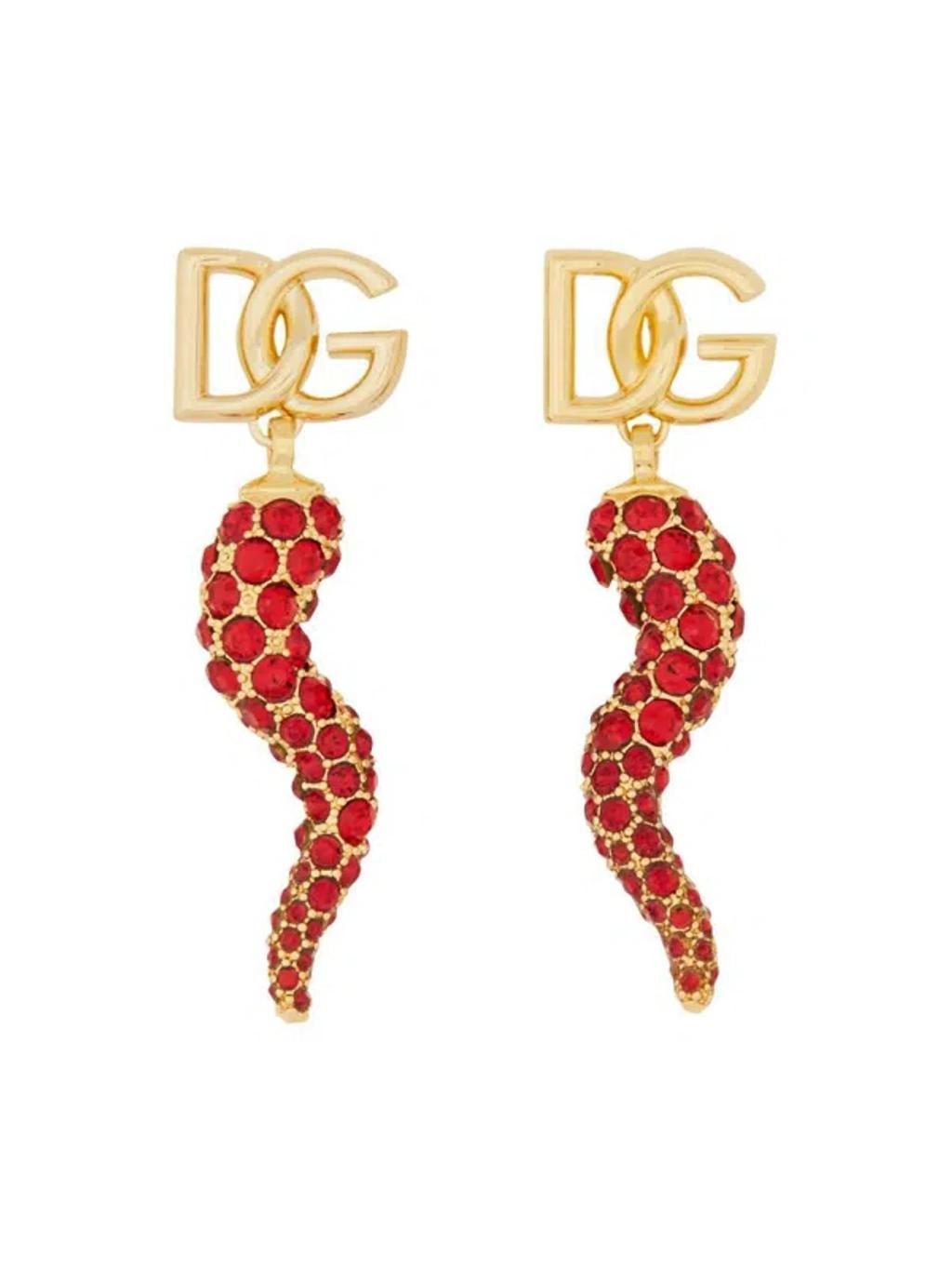 DOLCE & GABBANA Dg Horn Drop Earrings In Gold Product Image