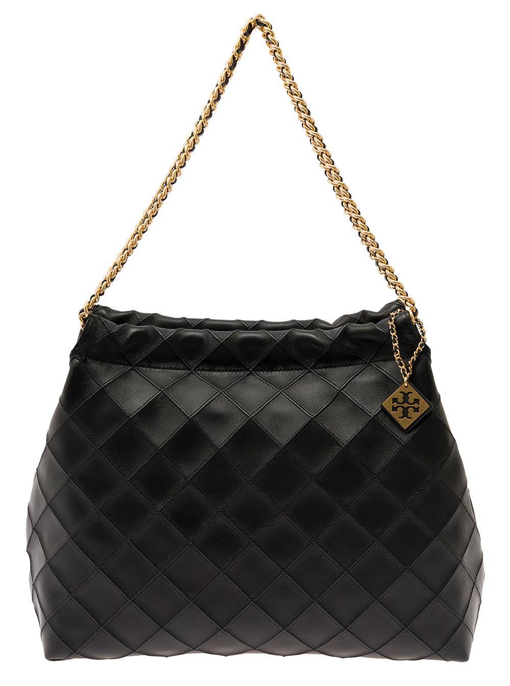 TORY BURCH Fleming Soft Drawstring Tote Bag In Black Product Image