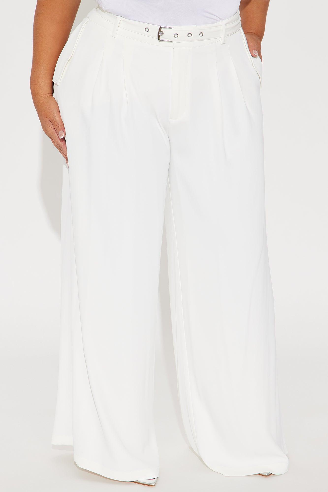 Selina Wide Leg Trouser - Ivory Product Image