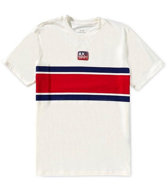 Armani Exchange Color Block 1991 Badge Logo Short Sleeve T-Shirt Product Image