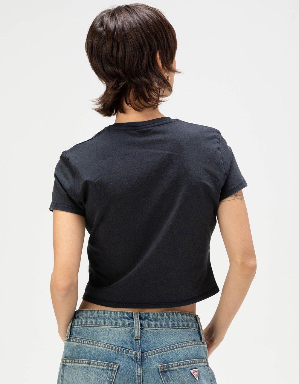 GUESS ORIGINALS Baker Logo Vintage Womens Baby Tee - WASHED BLACK Product Image