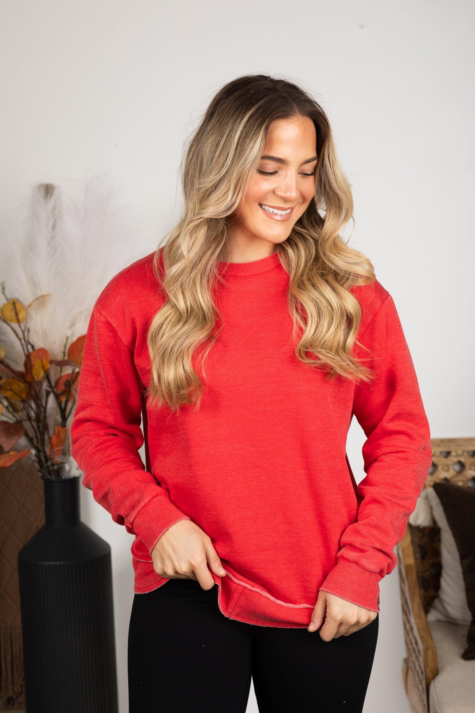 Pigment Dyed Cozy Campfire Round Hem Sweatshirt Product Image