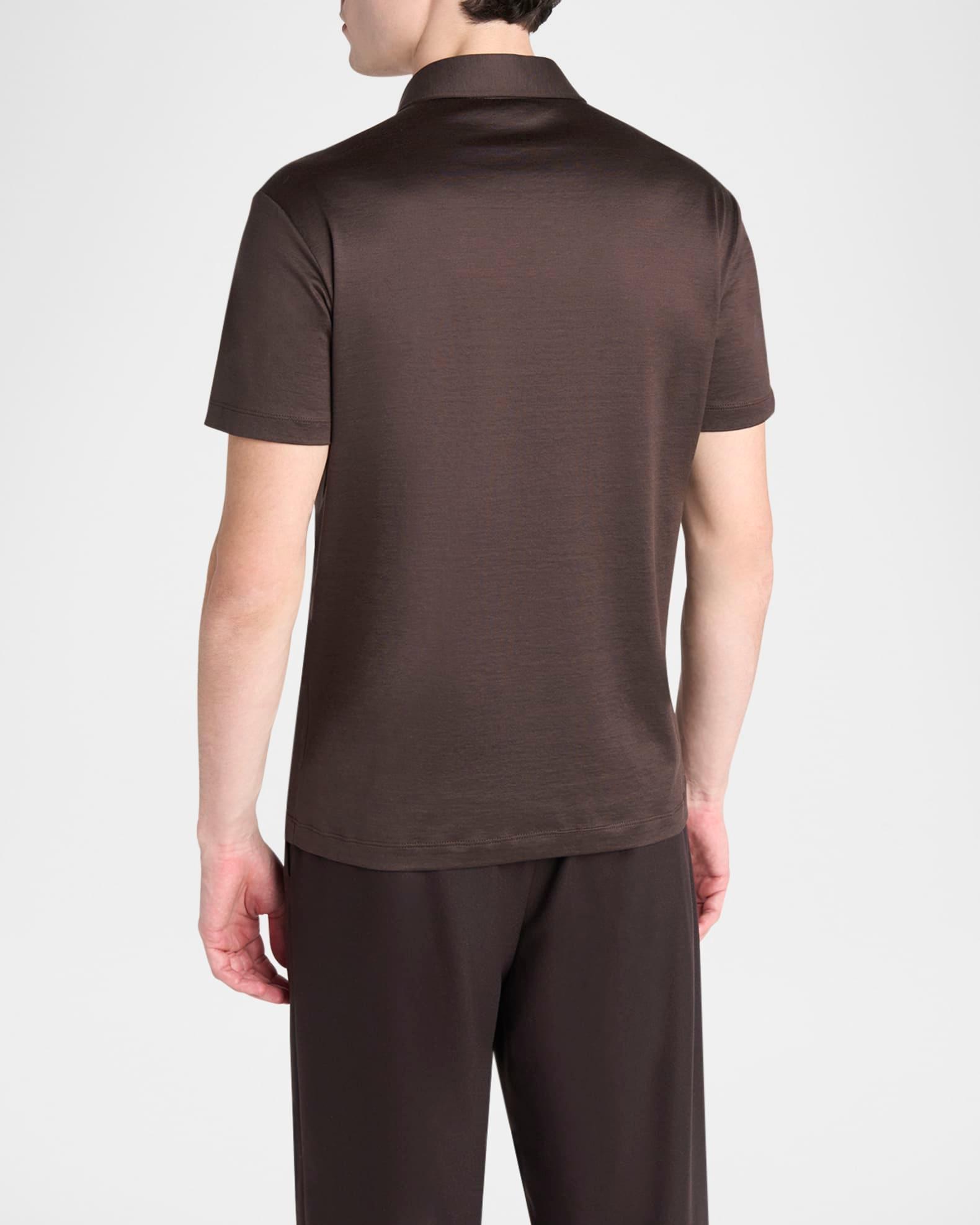 Men's Silk and Cotton Polo Shirt Product Image