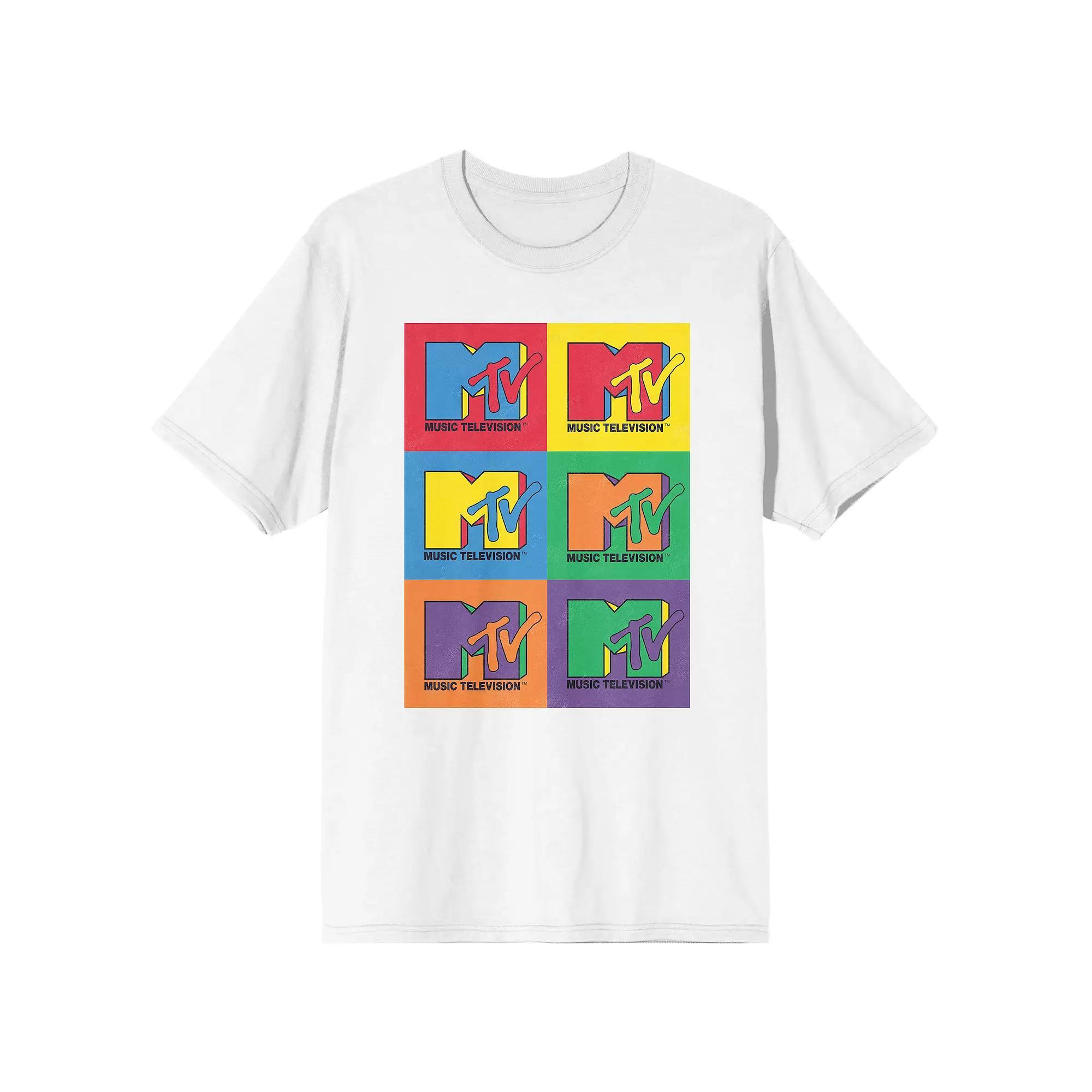 Mens MTV Logo Colorful Block Tee Product Image