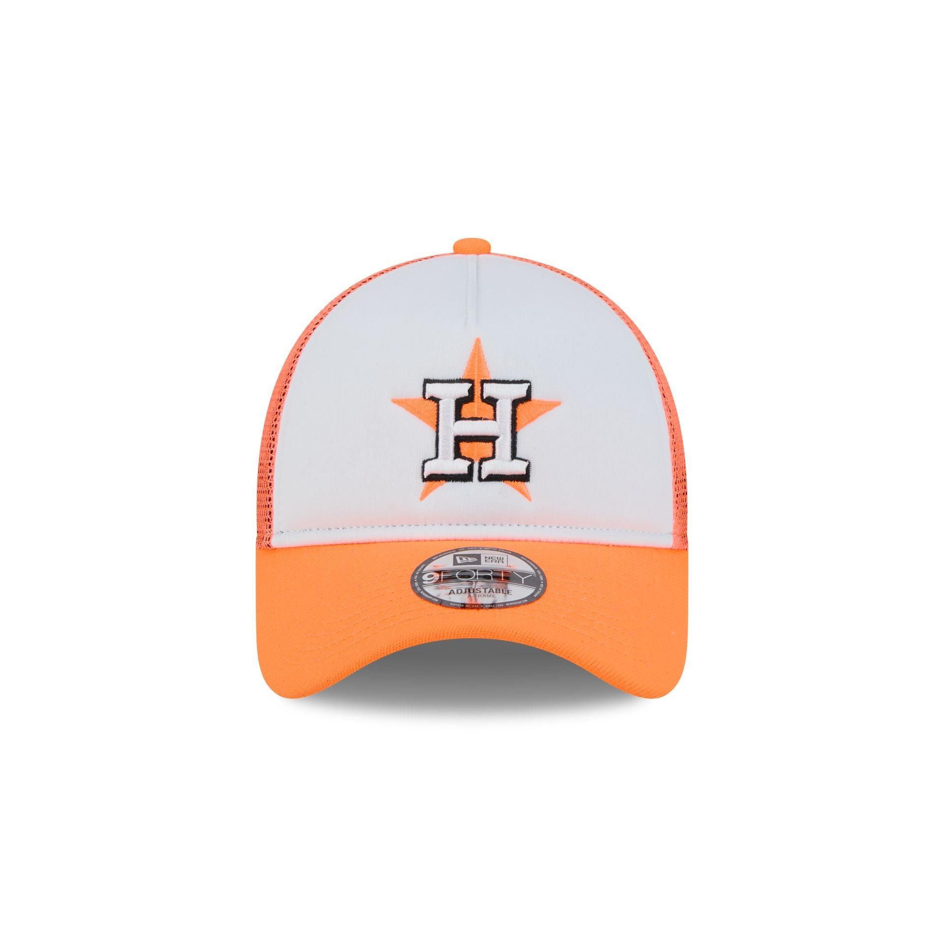 Houston Astros Hi Vis Doodle 9FORTY A-Frame Trucker Hat Male Product Image