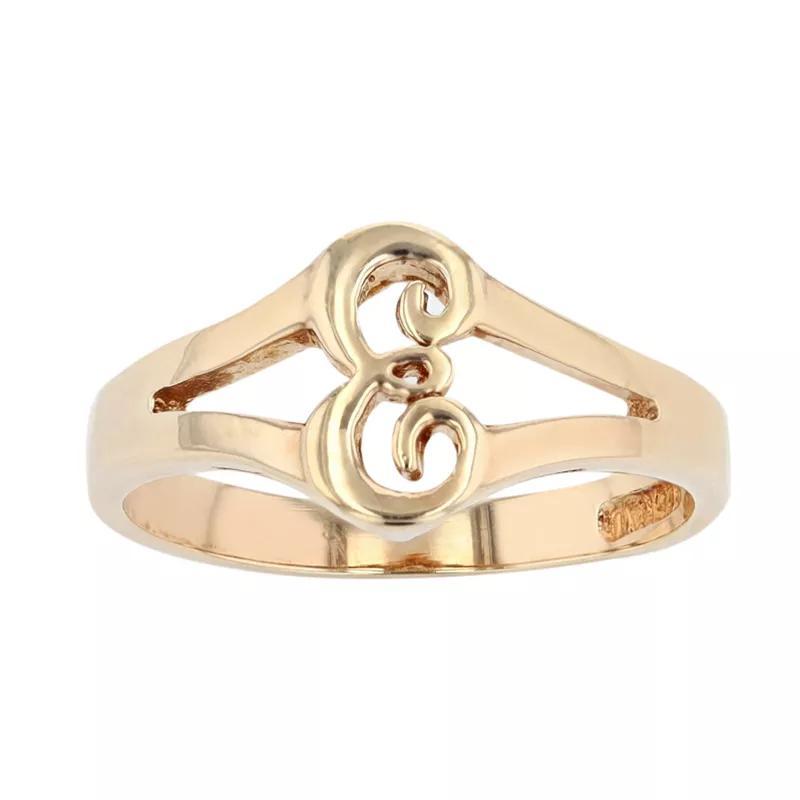 Traditions Jewelry Company 18k Gold Over Silver Script Initial Ring, Womens Product Image