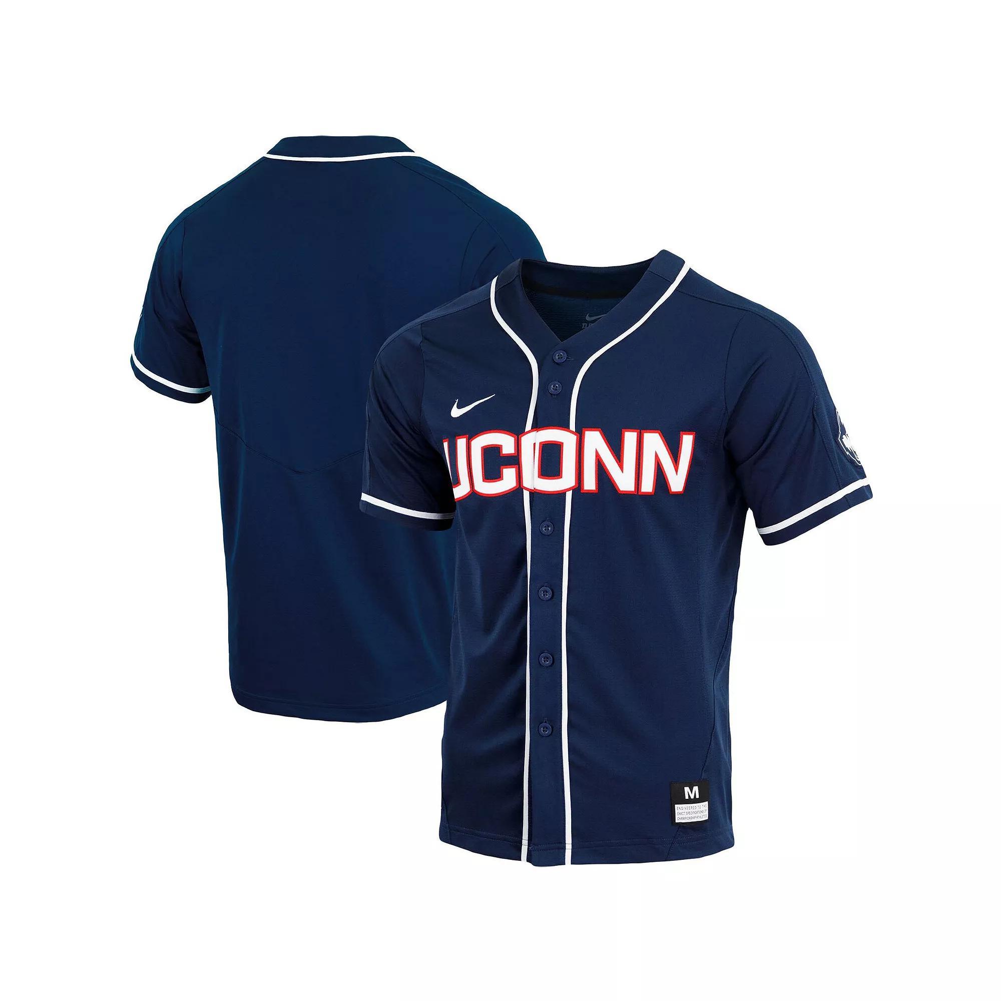 Men's Nike Navy UConn Huskies Replica Full-Button Baseball Jersey,  Product Image