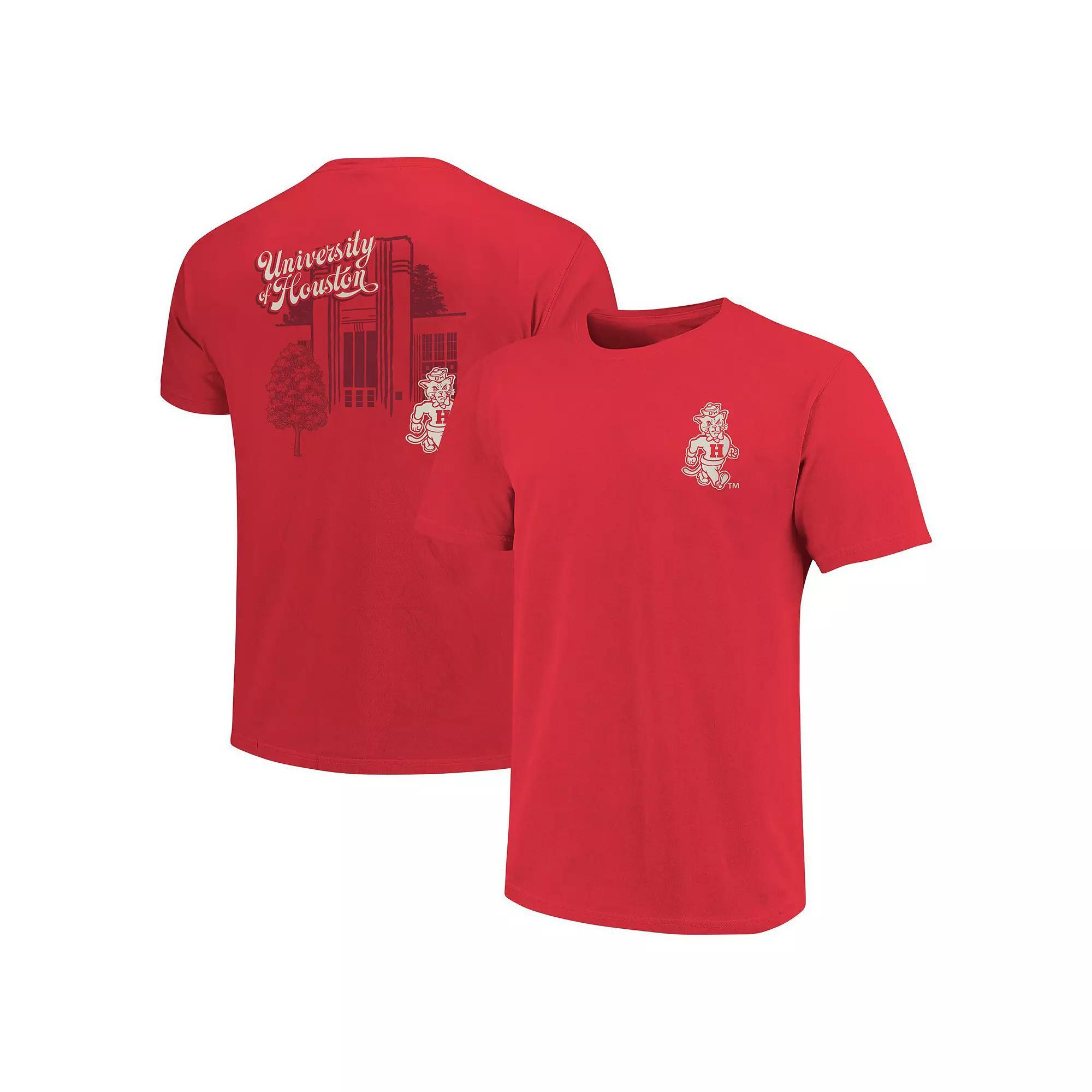 Men's Red Houston Cougars Mascot Scenery Premium T-Shirt,  Product Image