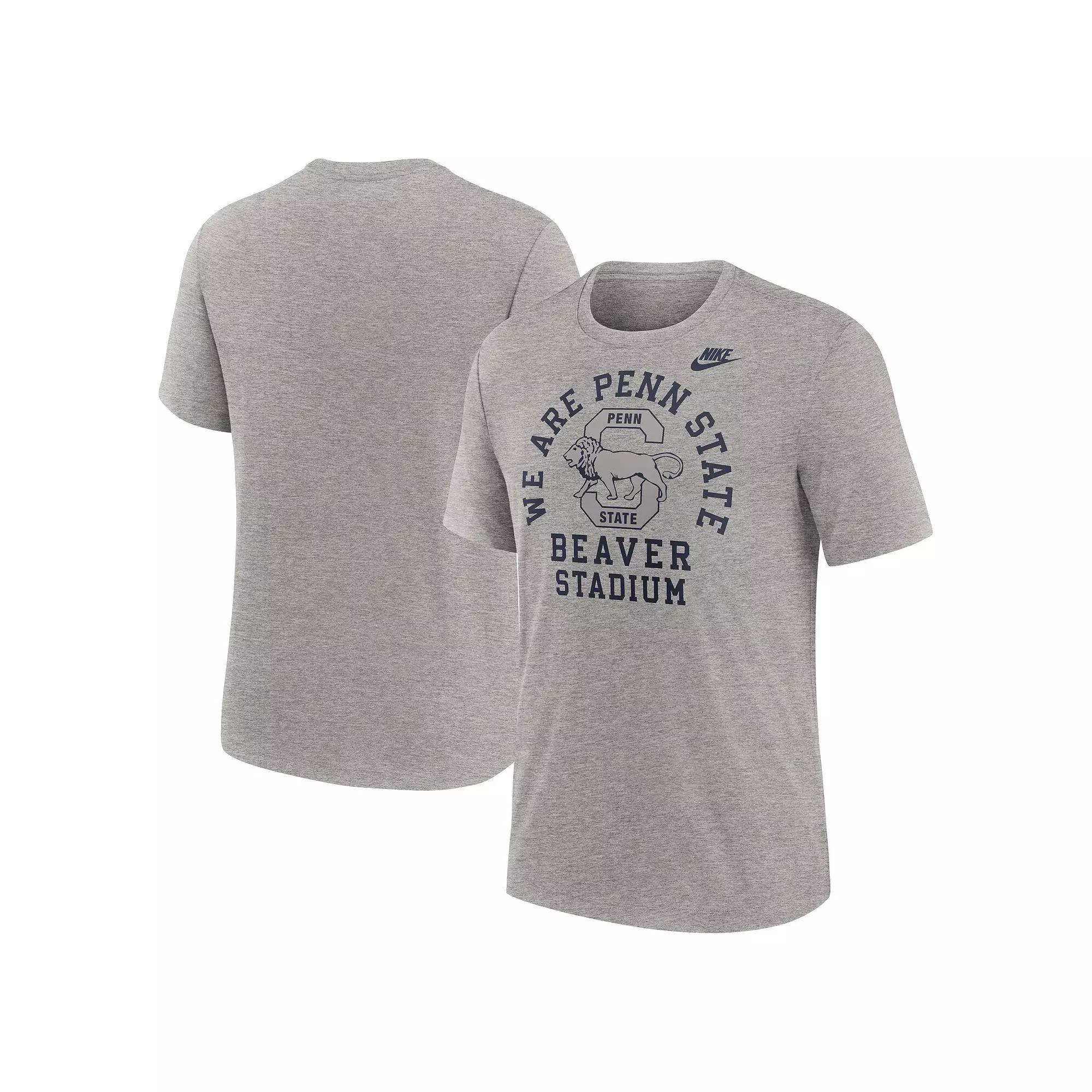 Men's Nike Heather Gray Penn State Nittany Lions Legacy Local Tri-Blend T-Shirt,  Product Image