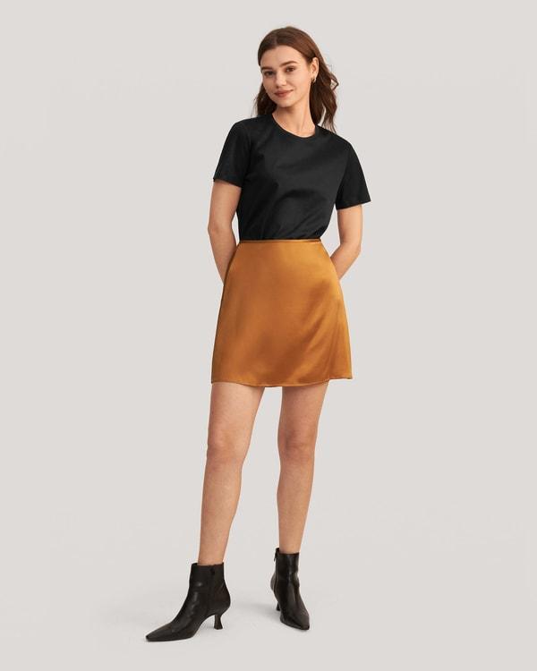 Silk A Line Mini Skirt Product Image