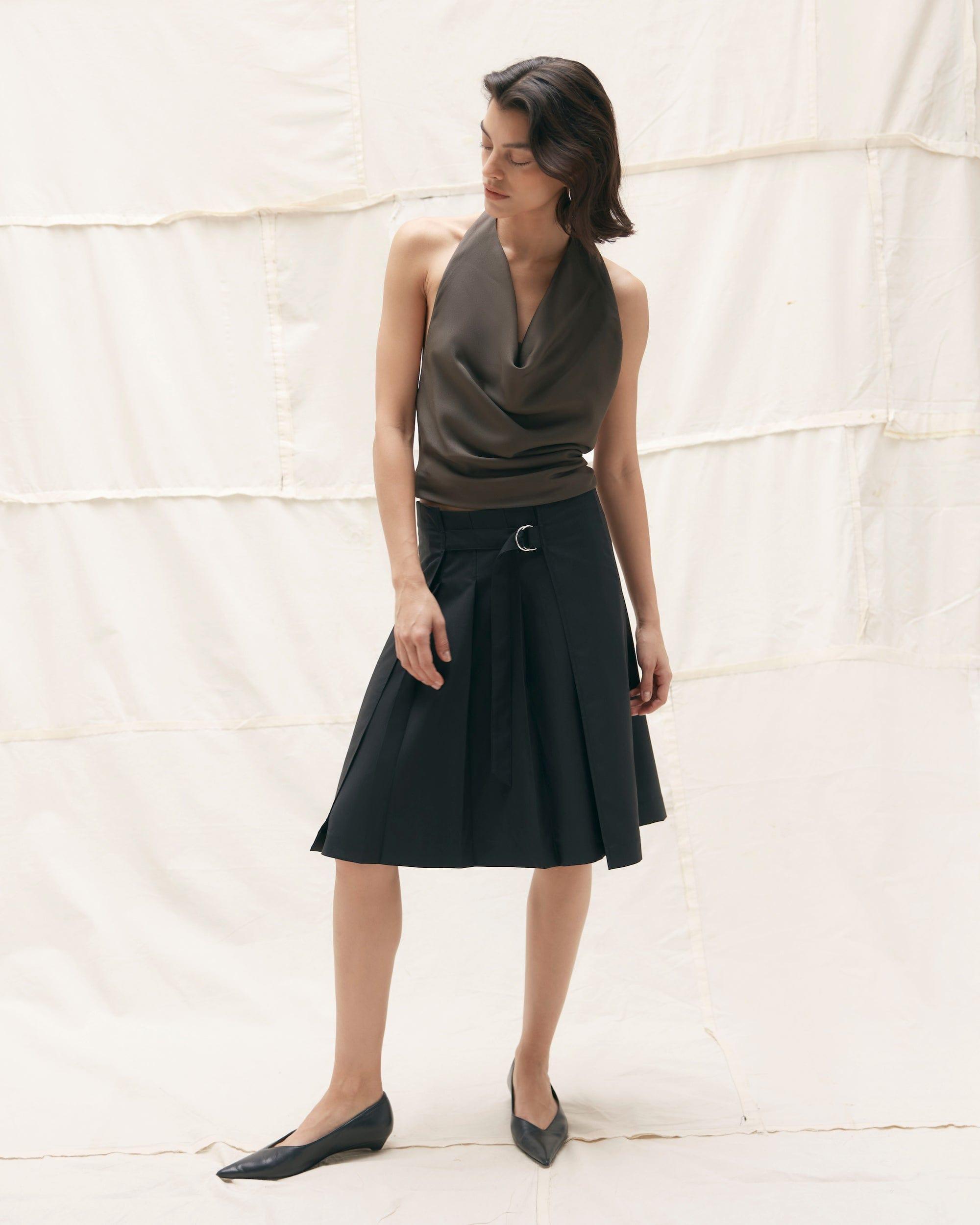 Samira Belted Pleated Skirt Product Image