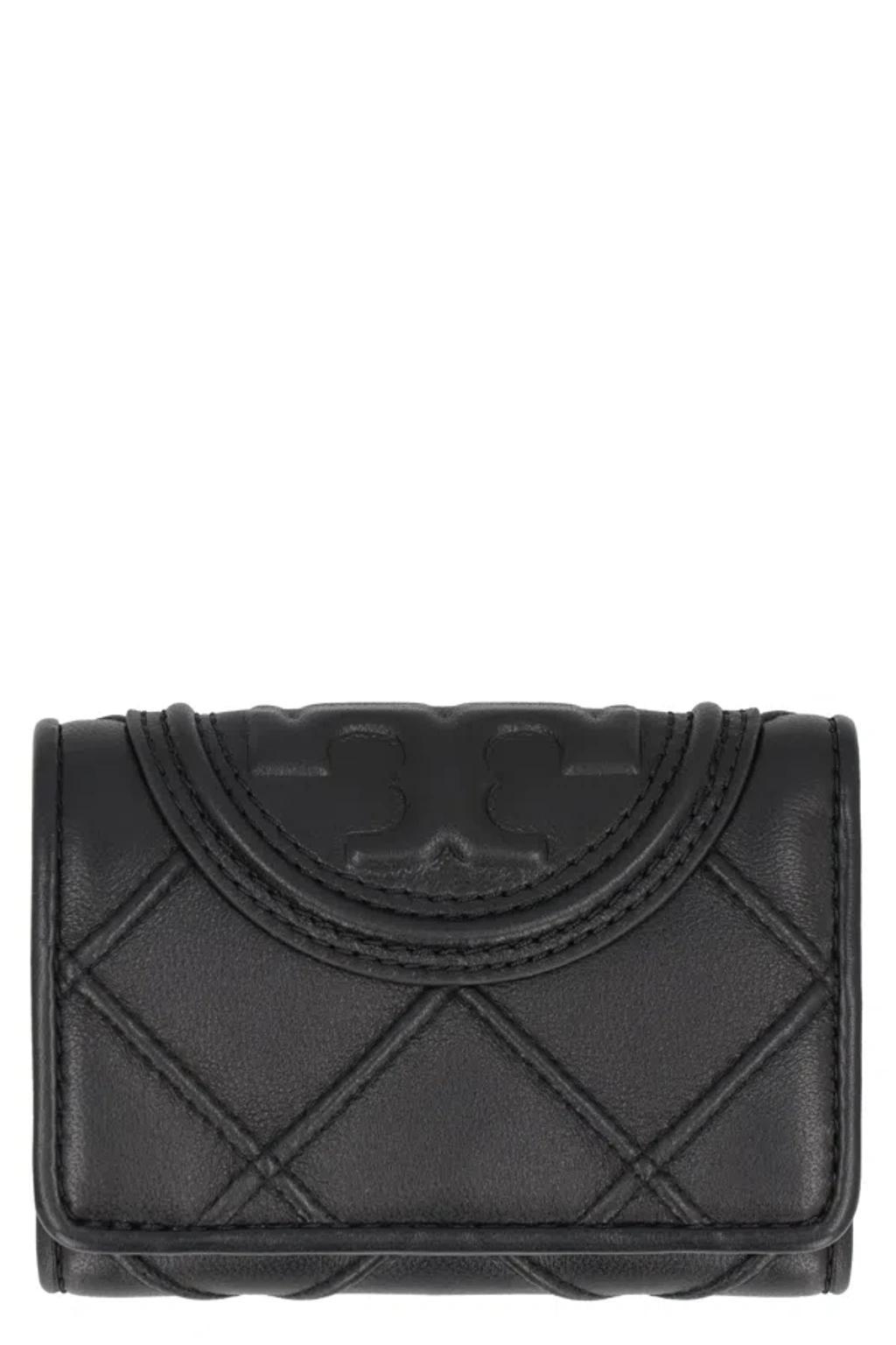 TORY BURCH Fleming Leather Wallet In Black Product Image