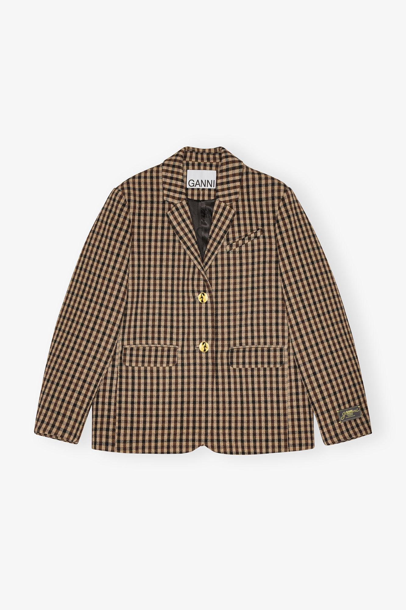 Check Wool Blazer Product Image