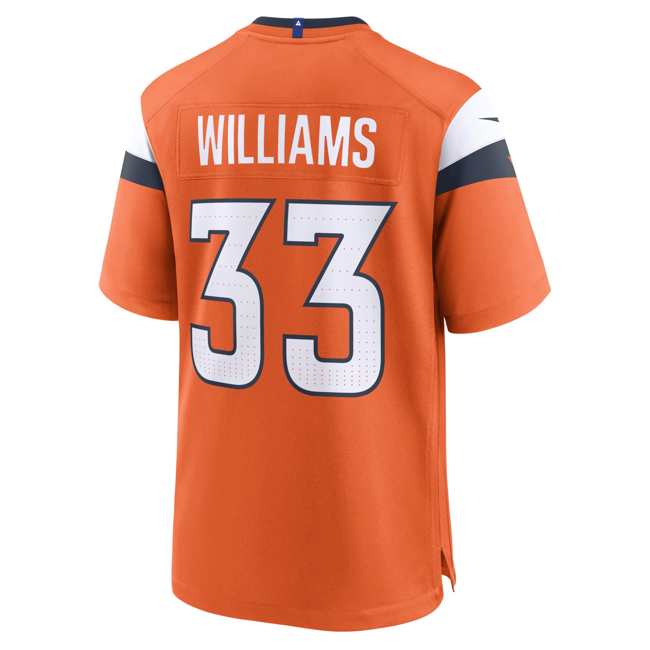 Men's Nike Javonte Williams Orange Denver Broncos Mile High Collection Game Jersey, Size: Small Product Image