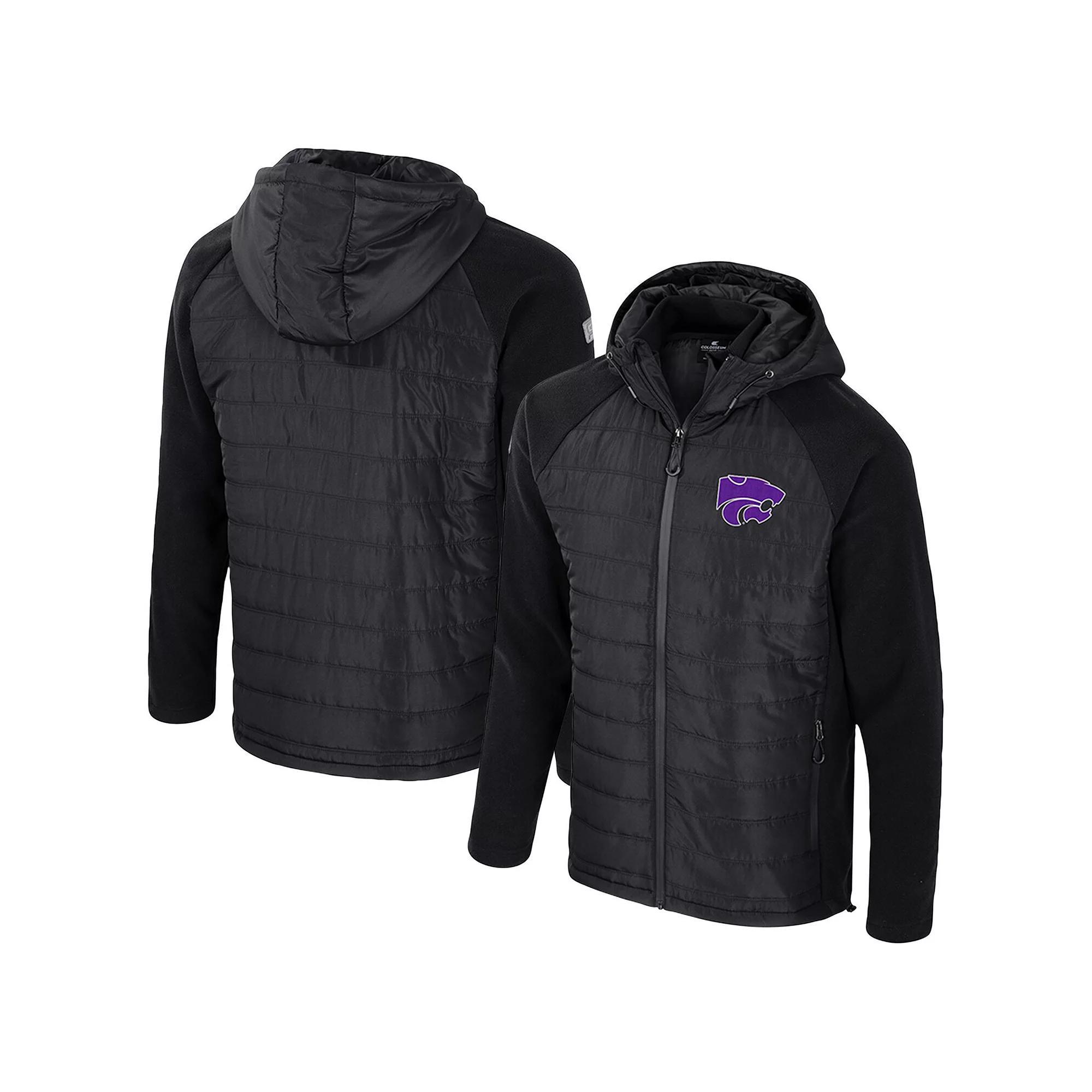 Men's Colosseum Black Kansas State Wildcats Block The Sun Full-Zip Hoodie Jacket,  Product Image