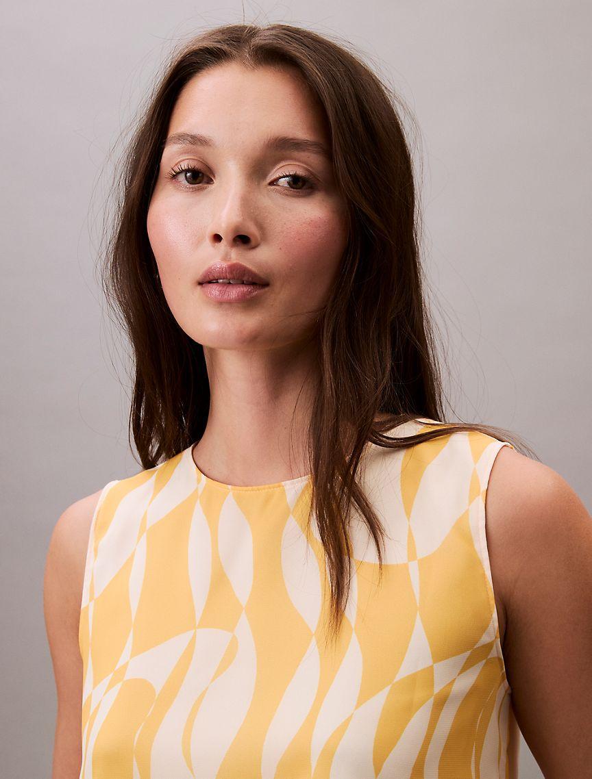 Printed Chiffon Sleeveless Top Product Image