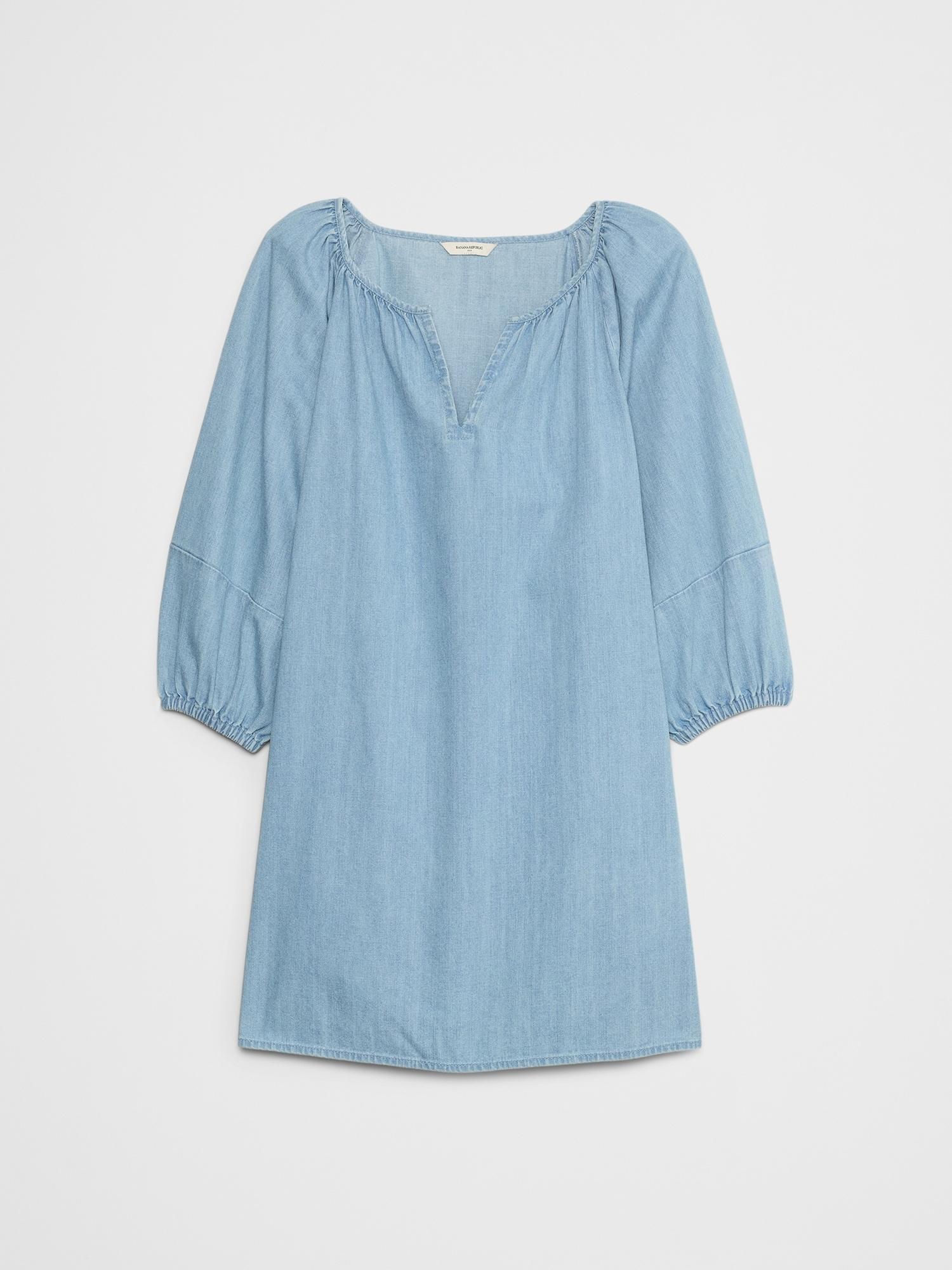 Poplin Puff-Sleeve Mini Dress Product Image