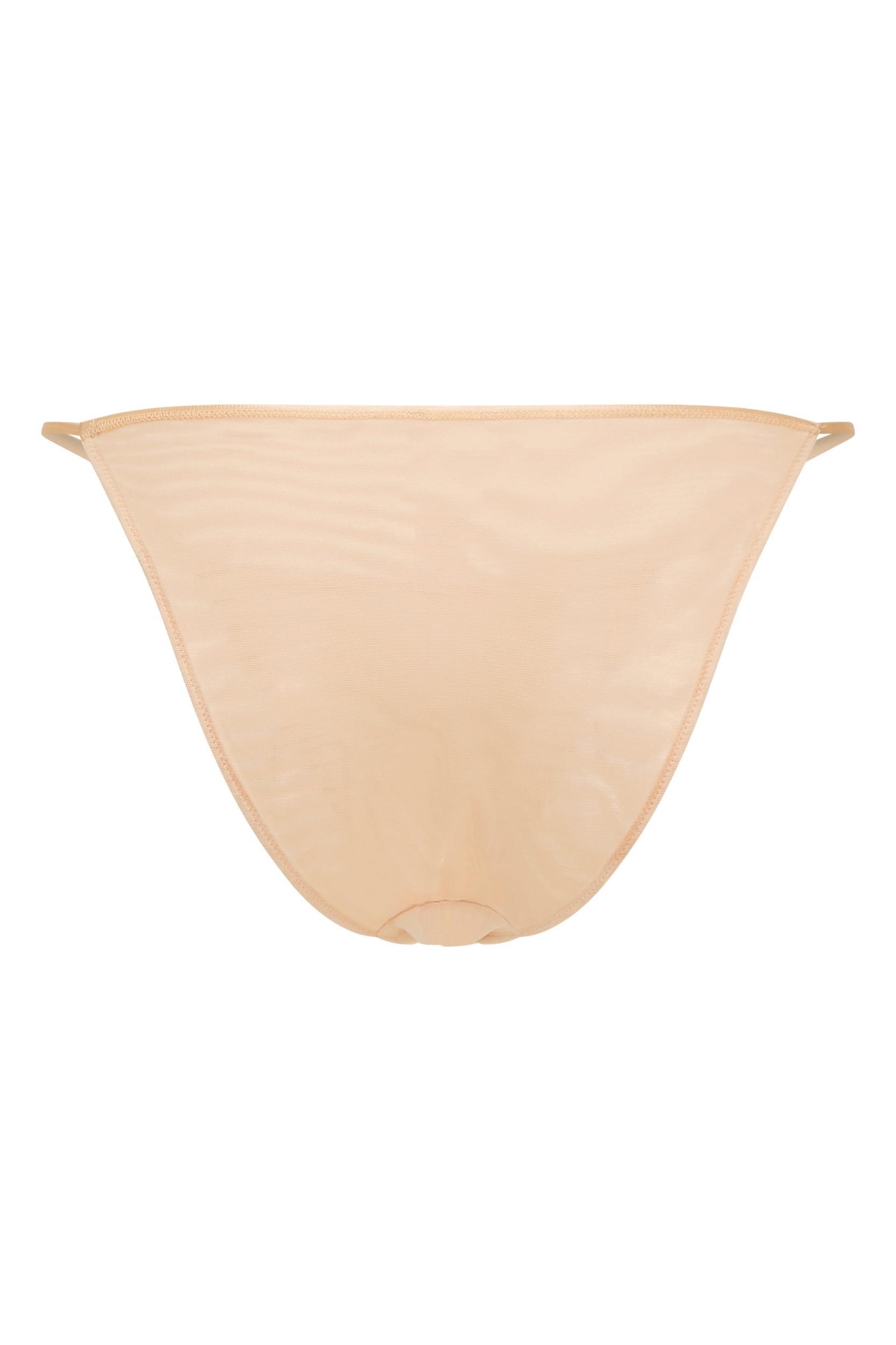 Soft Mesh String Bikini in Beige Product Image