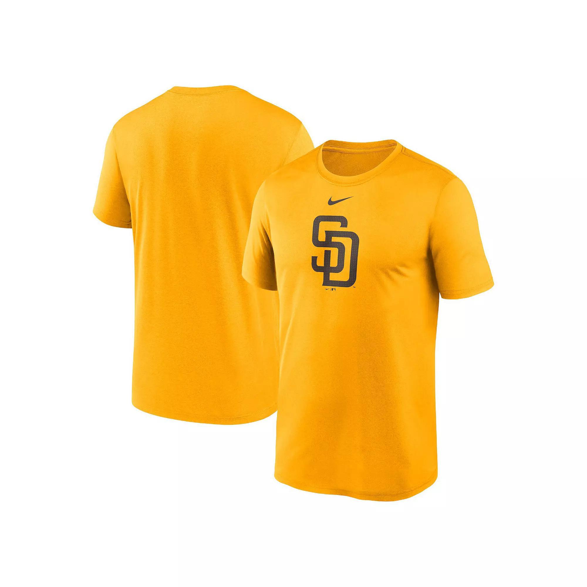 Men's Nike Gold San Diego Padres Legend Fuse Large Logo Performance T-Shirt, Yellow Product Image