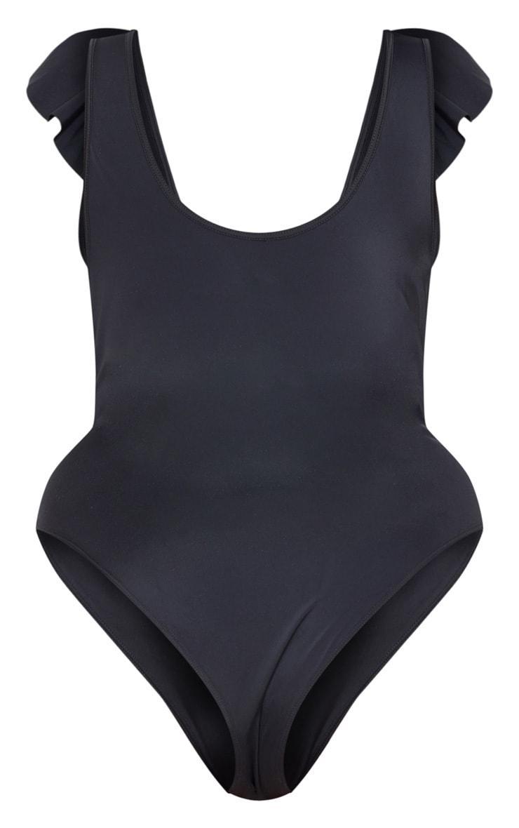 Plus Black Frill Edge Ring Detail Swimsuit Product Image
