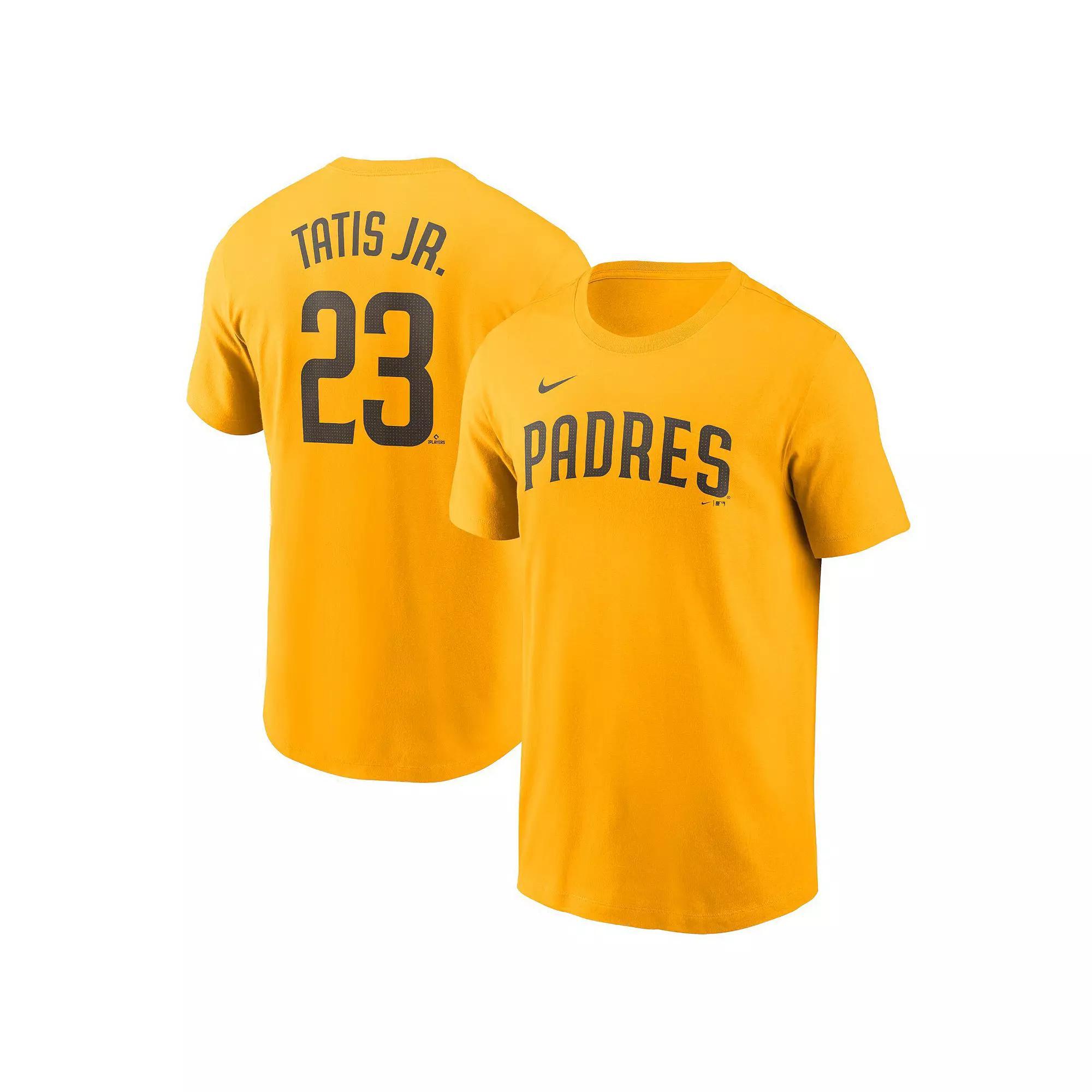Men's Nike Fernando Tatis Jr. Gold San Diego Padres Fuse Name & Number T-Shirt,  Product Image