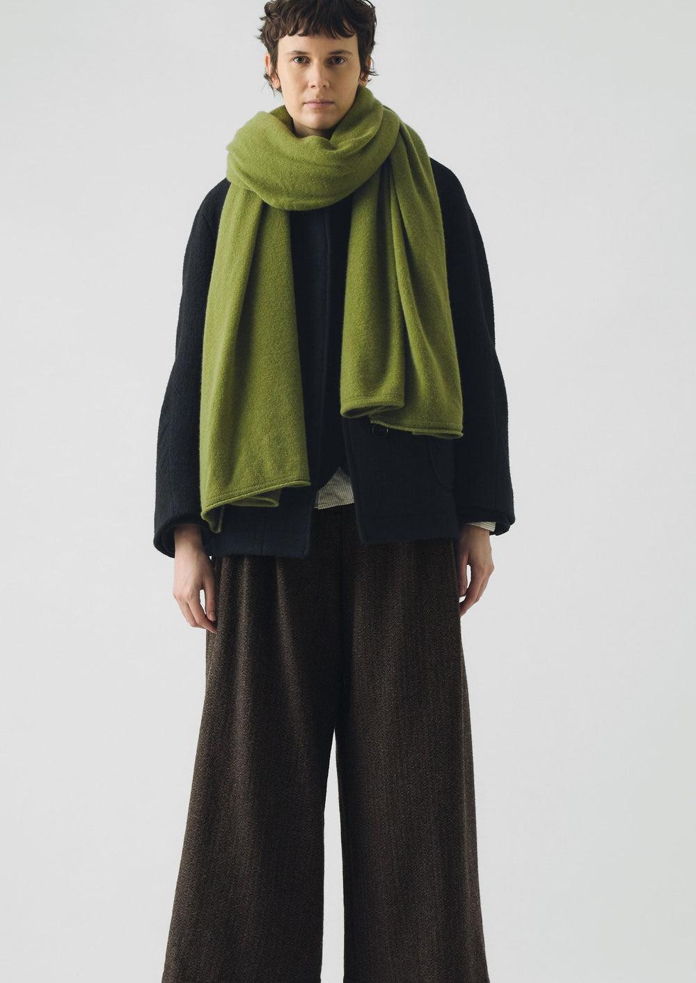 Cashmere Wool Wrap Scarf | Soft Green Product Image