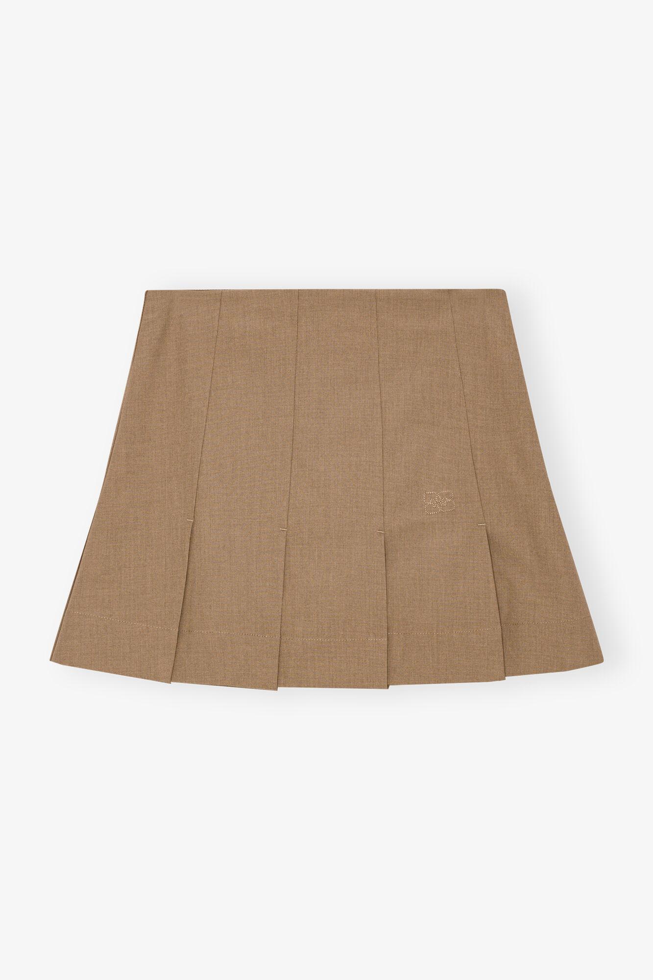 Brown Drapey Melange Mini Skirt Product Image