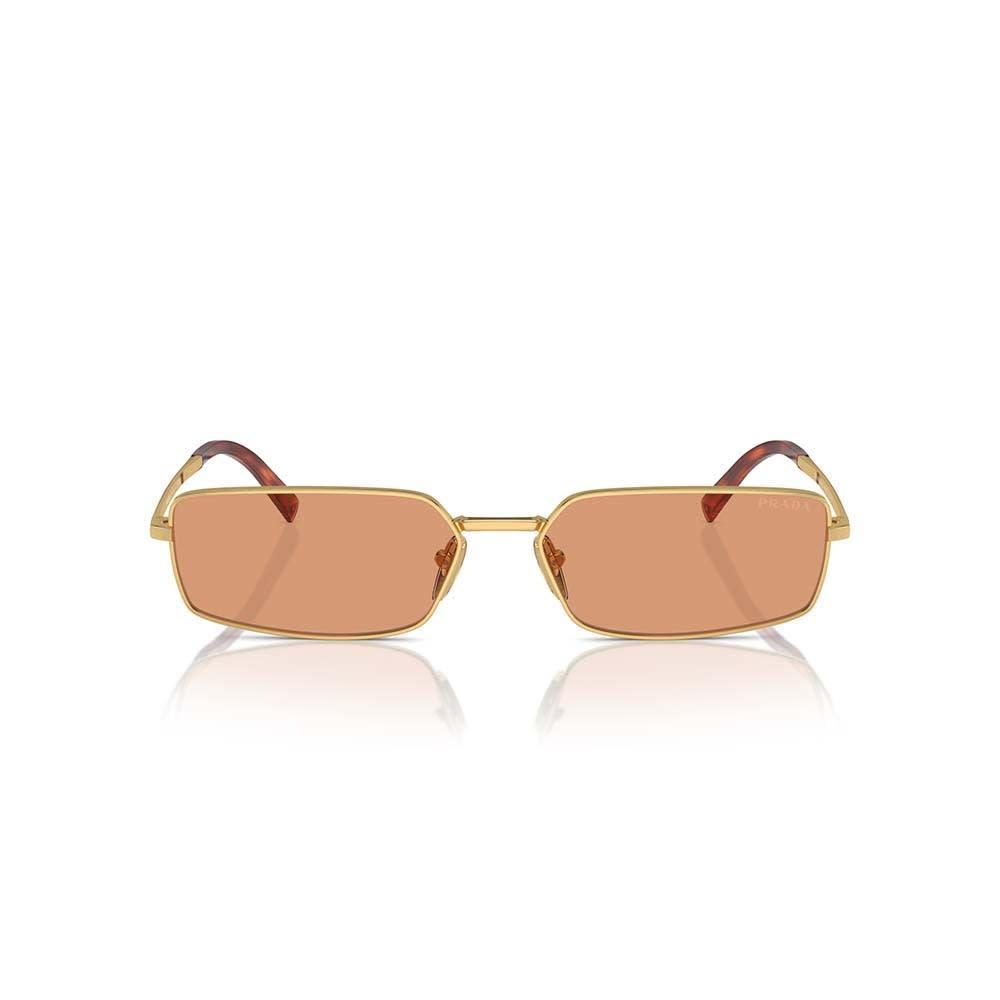 PRADA Eyewear Rectangular Frame Sunglasses In Oro/arancione Product Image