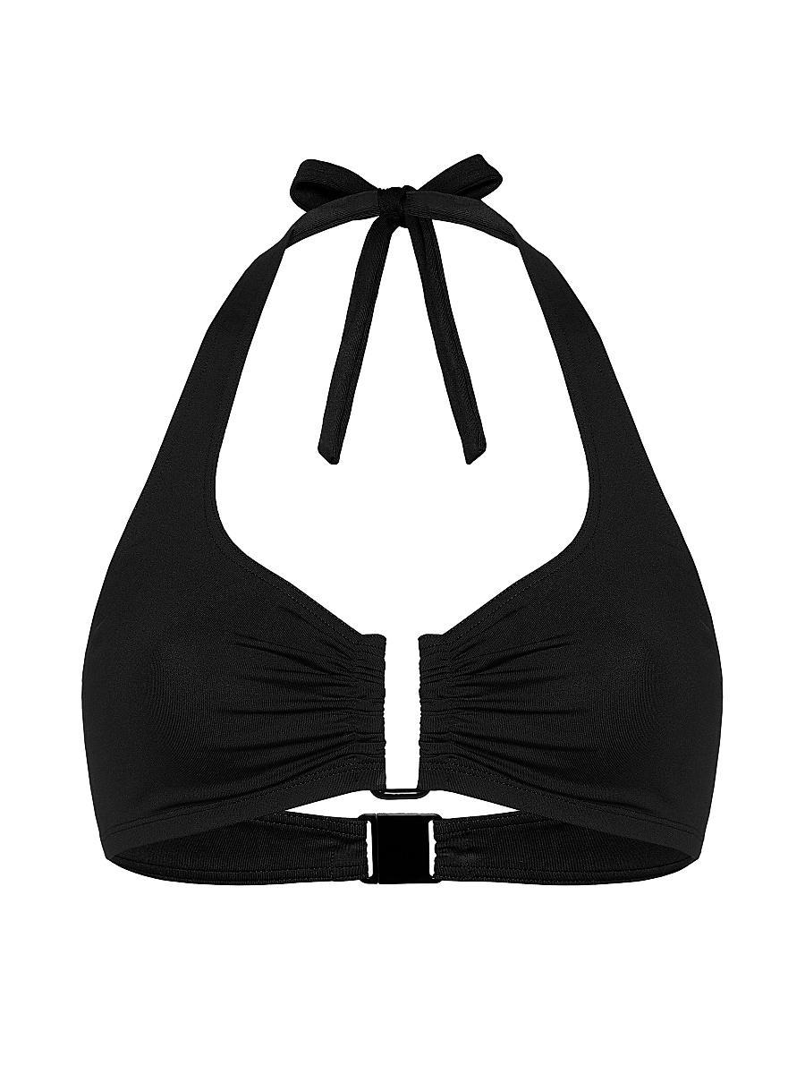 Womens Dedicace Ruched Halter Bikini Top Product Image