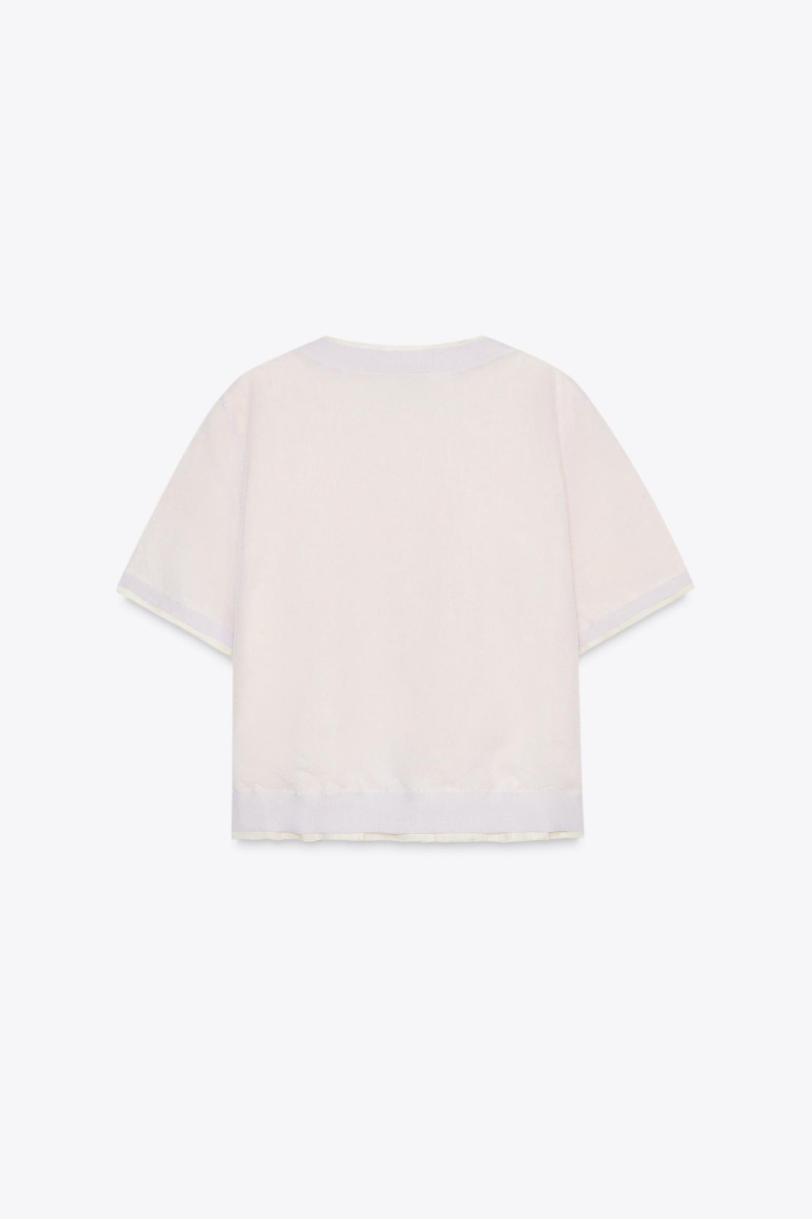 DOUBLE LAYER KNIT JACKET WITH LINEN Product Image