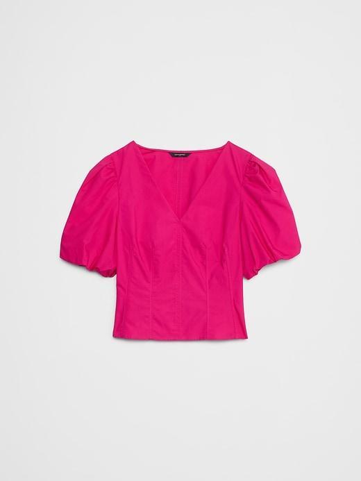 Bubble-Sleeve Seamed Top Product Image