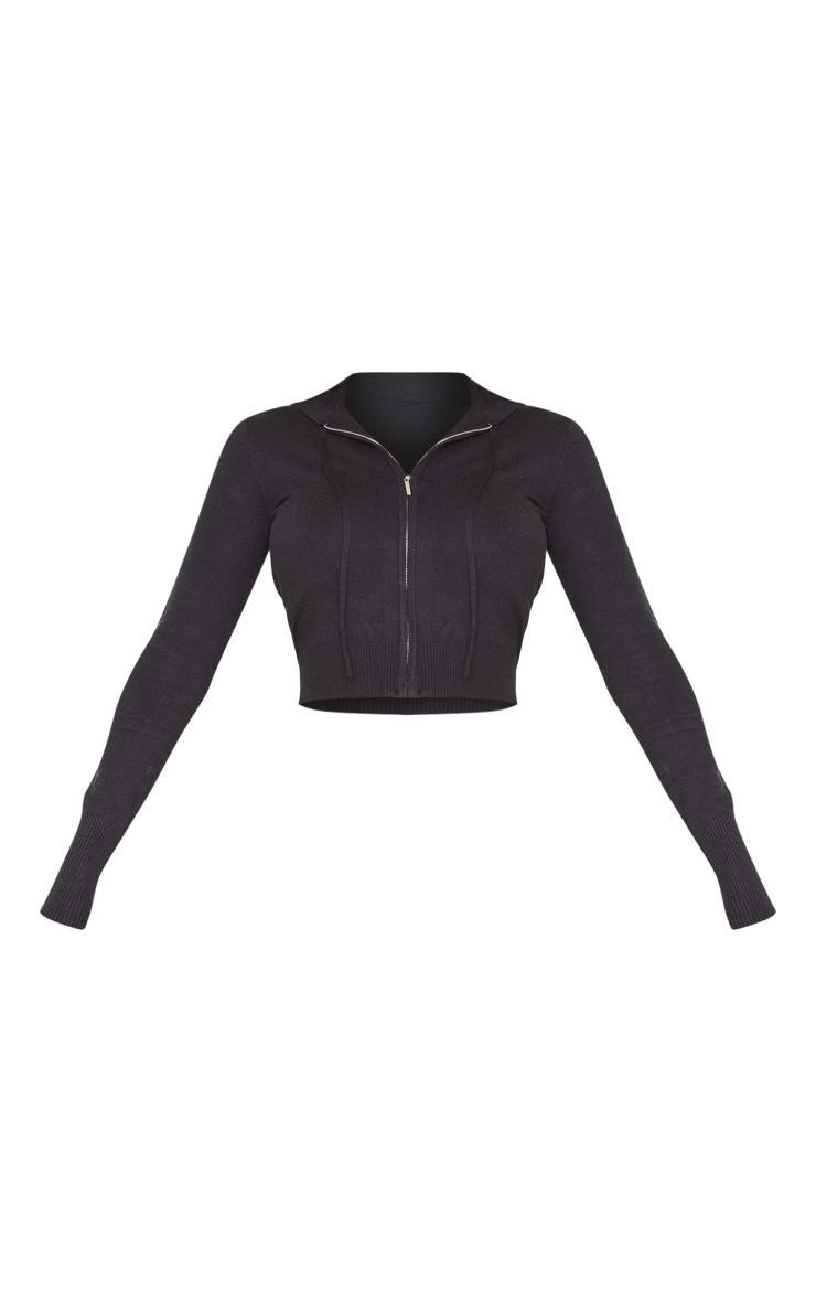 Shape Black Knit Zip Through Jacket Product Image