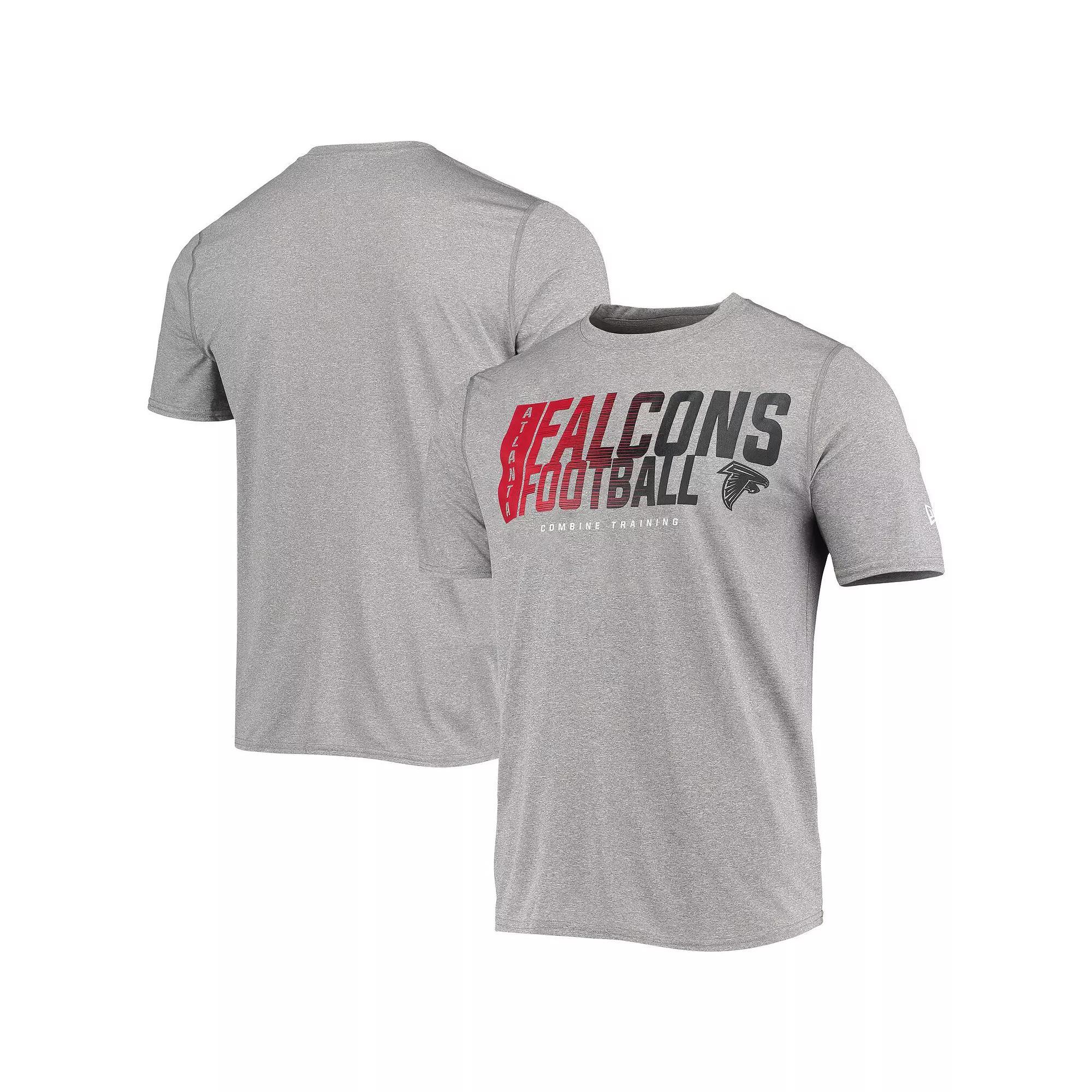 Men's New Era Heathered Gray Atlanta Falcons Combine Authentic Game On T-Shirt, Size: Medium, Grey Product Image