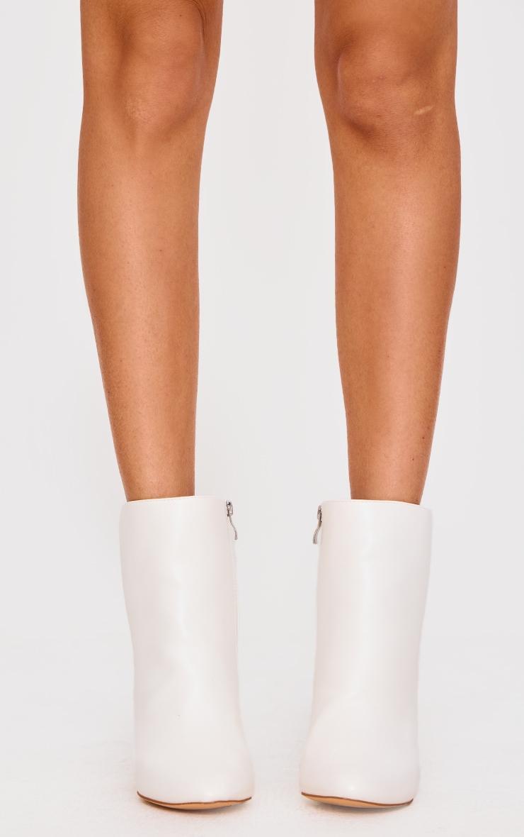 Behati White Faux Leather Ankle Boot Product Image