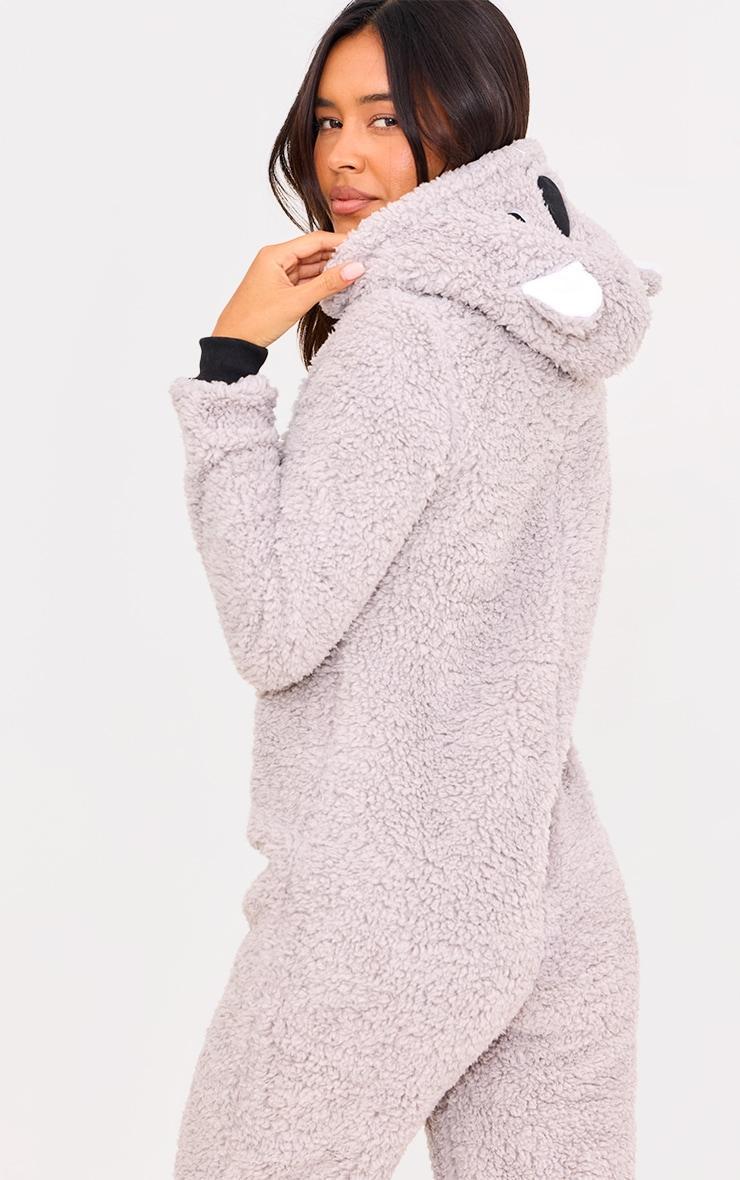 Grey Koala Hood Fleece Onesie Product Image