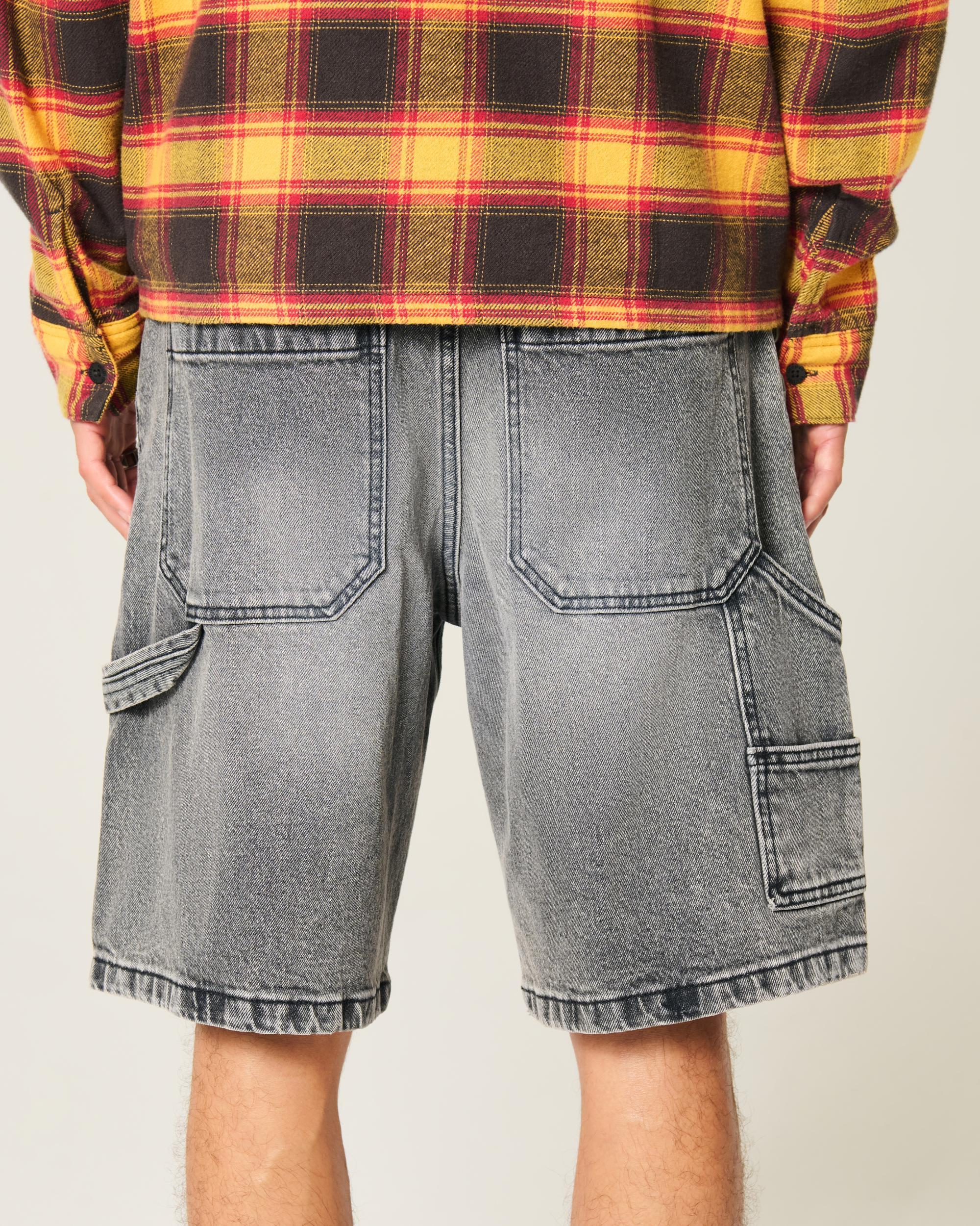 Baggy Denim Cargo Shorts Product Image