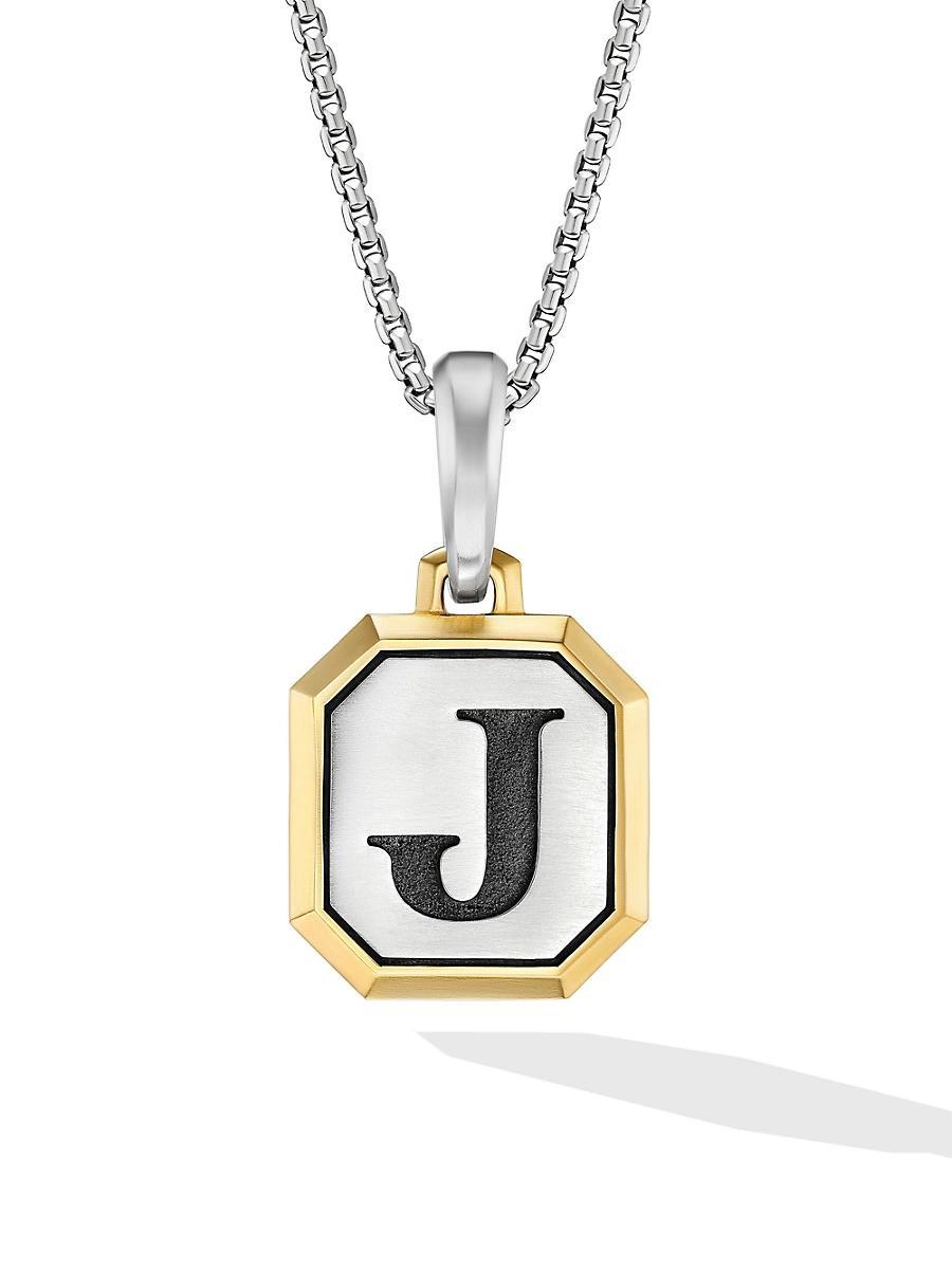 Mens Initial Amulet in Sterling Silver Product Image