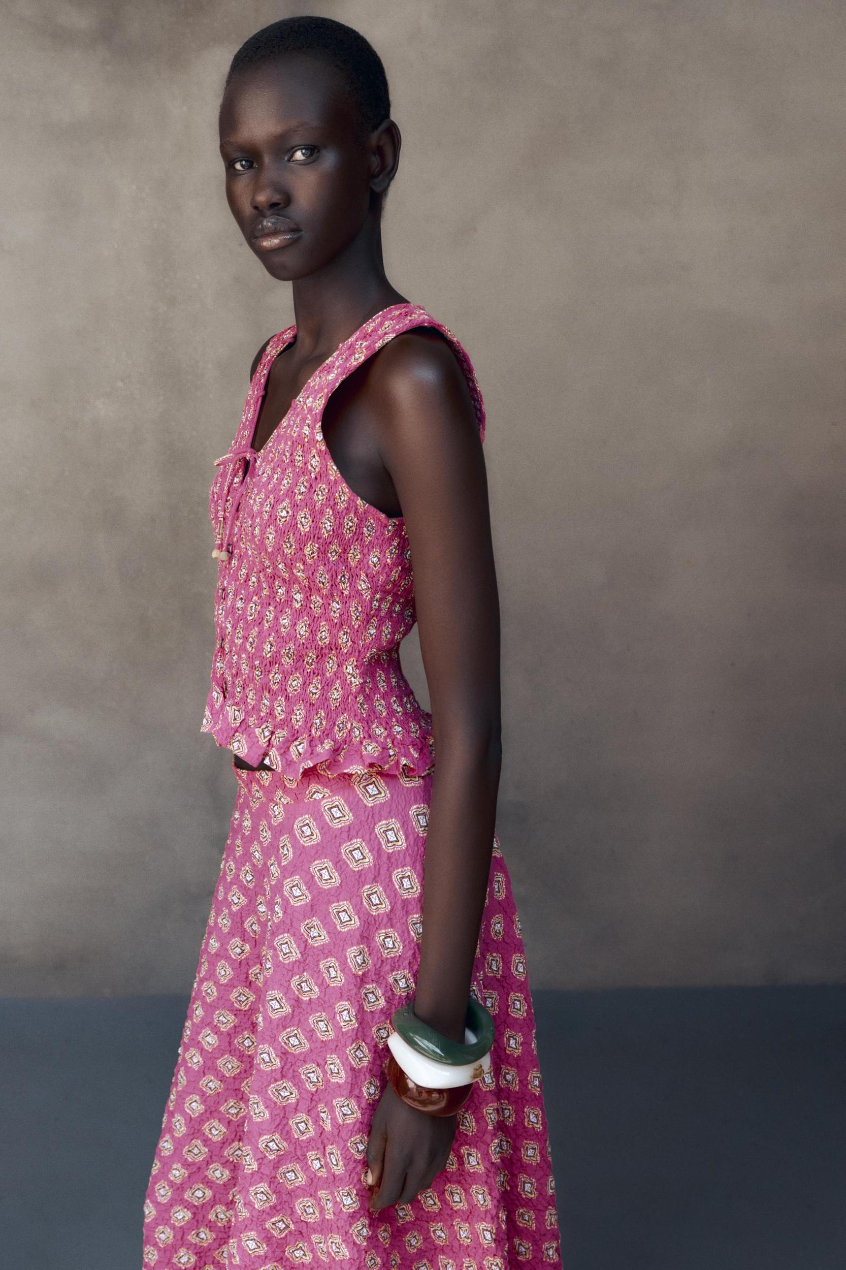 SMOCKED PRINT TOP Product Image